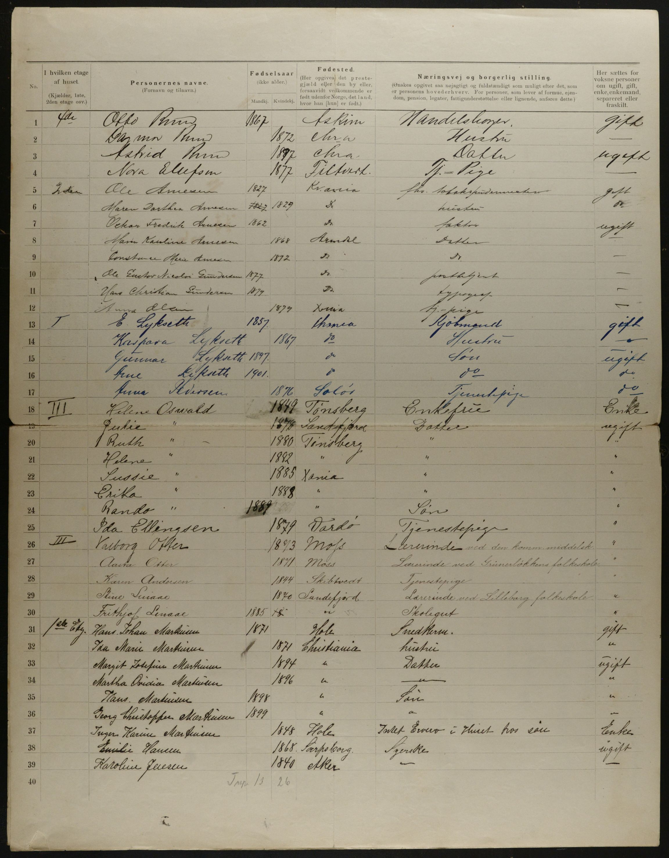 OBA, Municipal Census 1901 for Kristiania, 1901, p. 15297