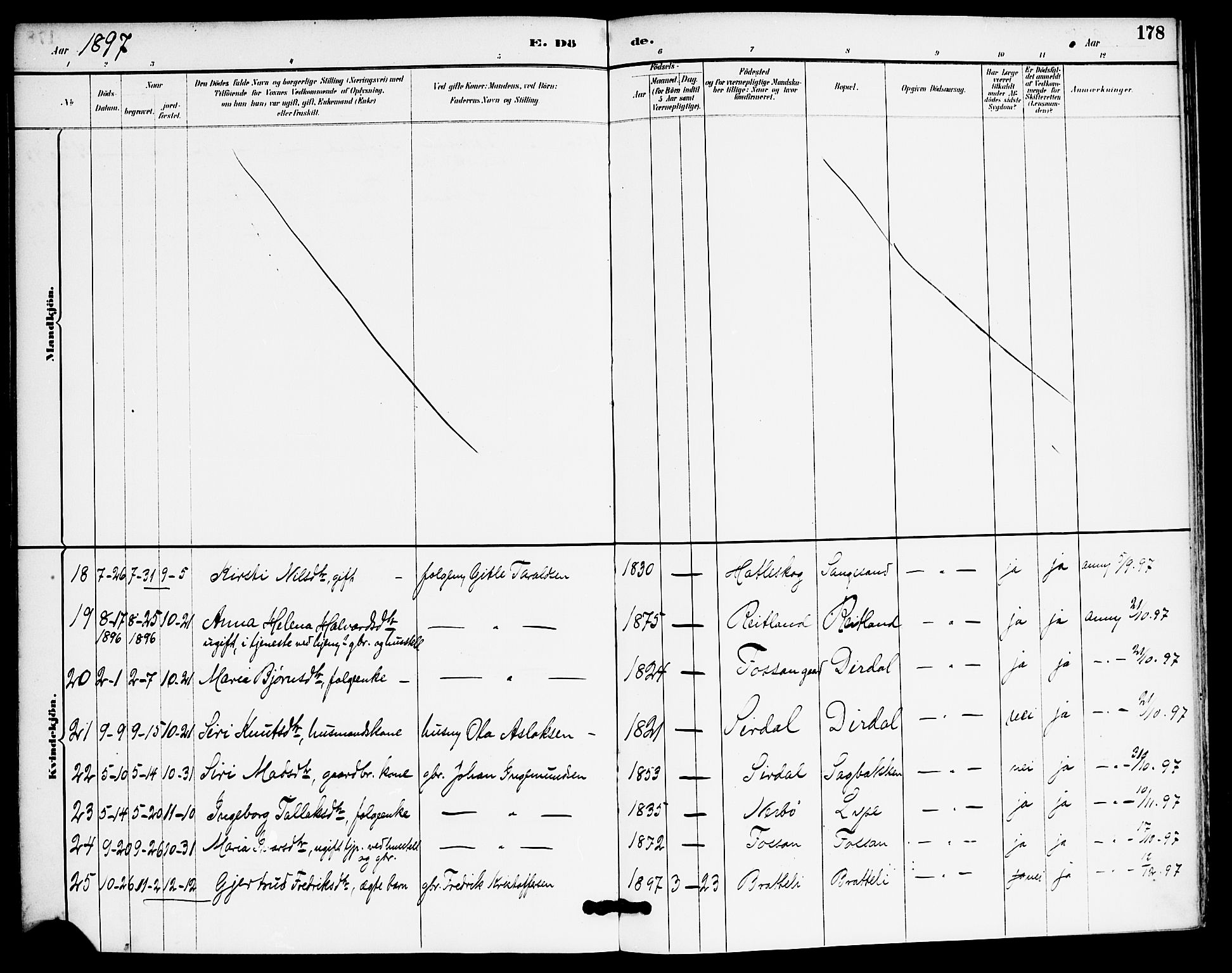 Høgsfjord sokneprestkontor, AV/SAST-A-101624/H/Ha/Haa/L0006: Parish register (official) no. A 6, 1885-1897, p. 178