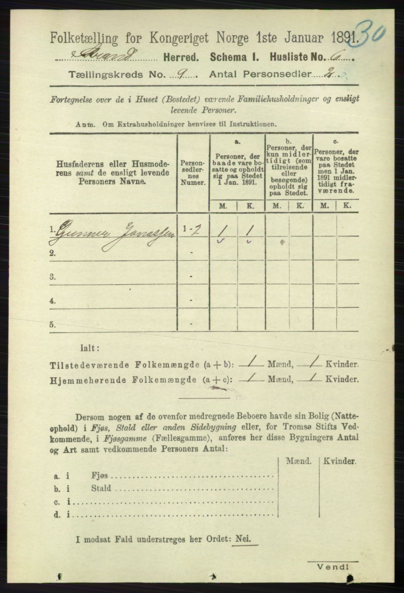 RA, 1891 census for 1130 Strand, 1891, p. 2616