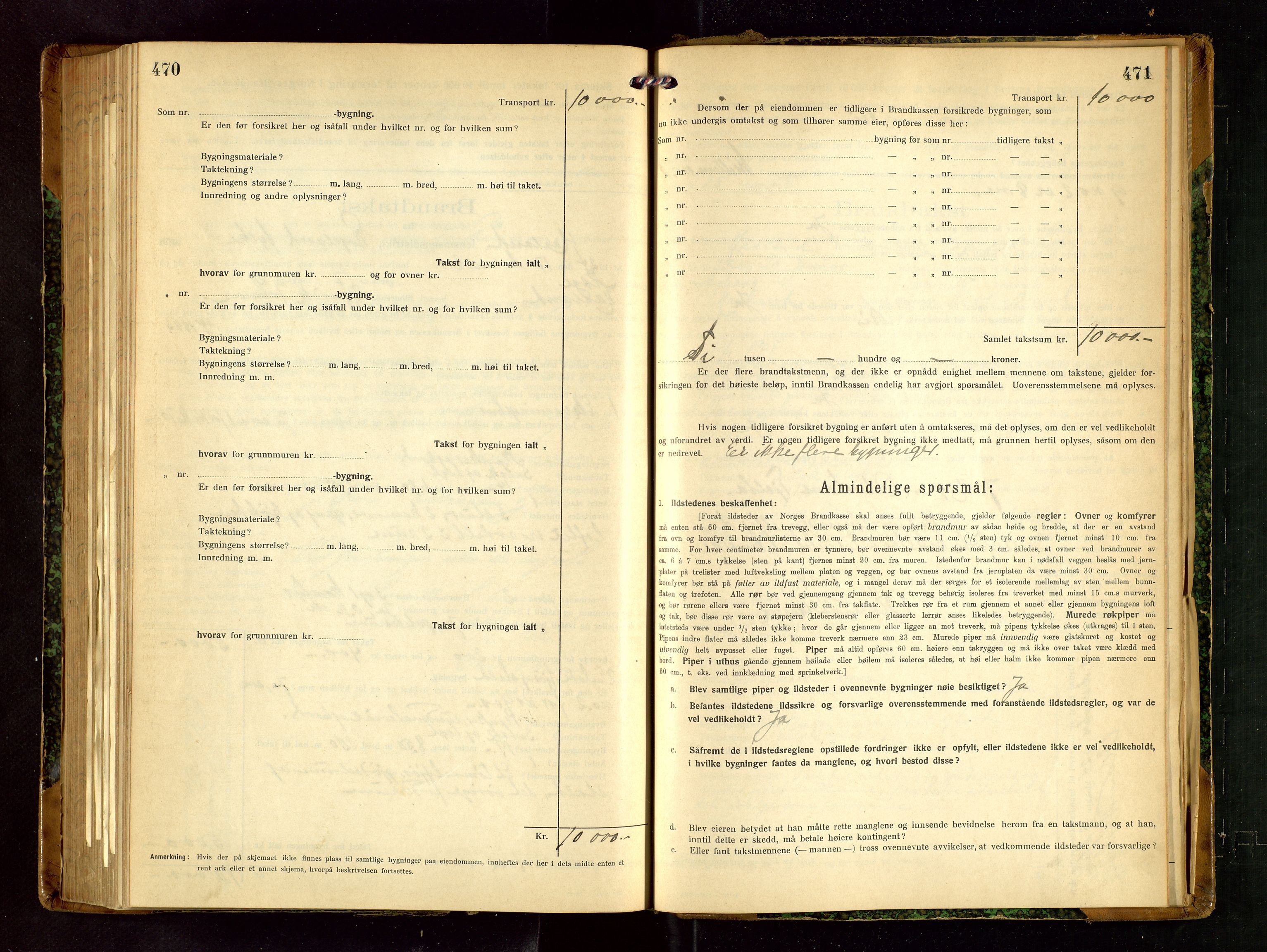 Håland lensmannskontor, AV/SAST-A-100100/Gob/L0007: Branntakstprotokoll - skjematakst. Register i boken., 1920-1925, p. 470-471