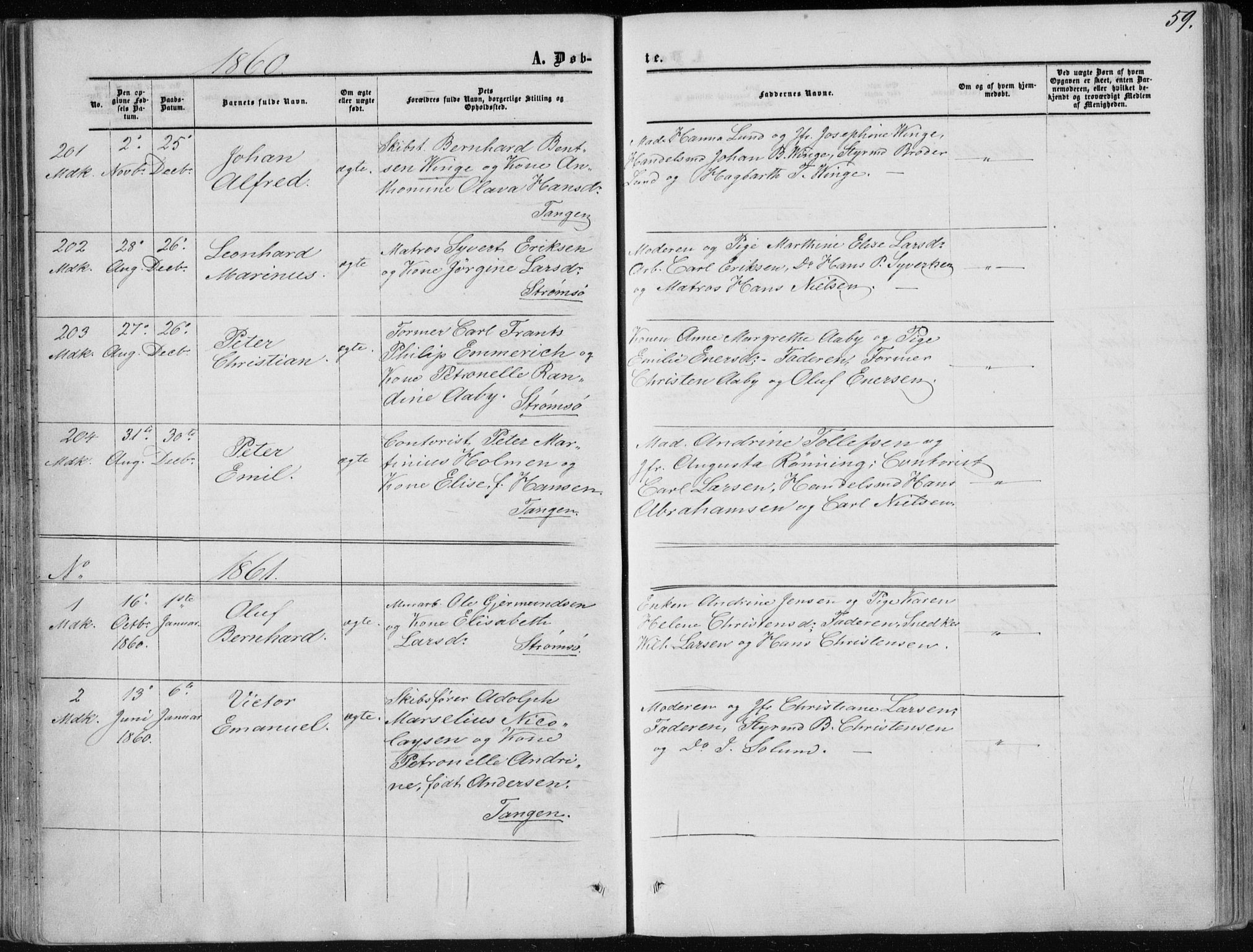 Strømsø kirkebøker, SAKO/A-246/F/Fa/L0015: Parish register (official) no. I 15, 1859-1868, p. 59