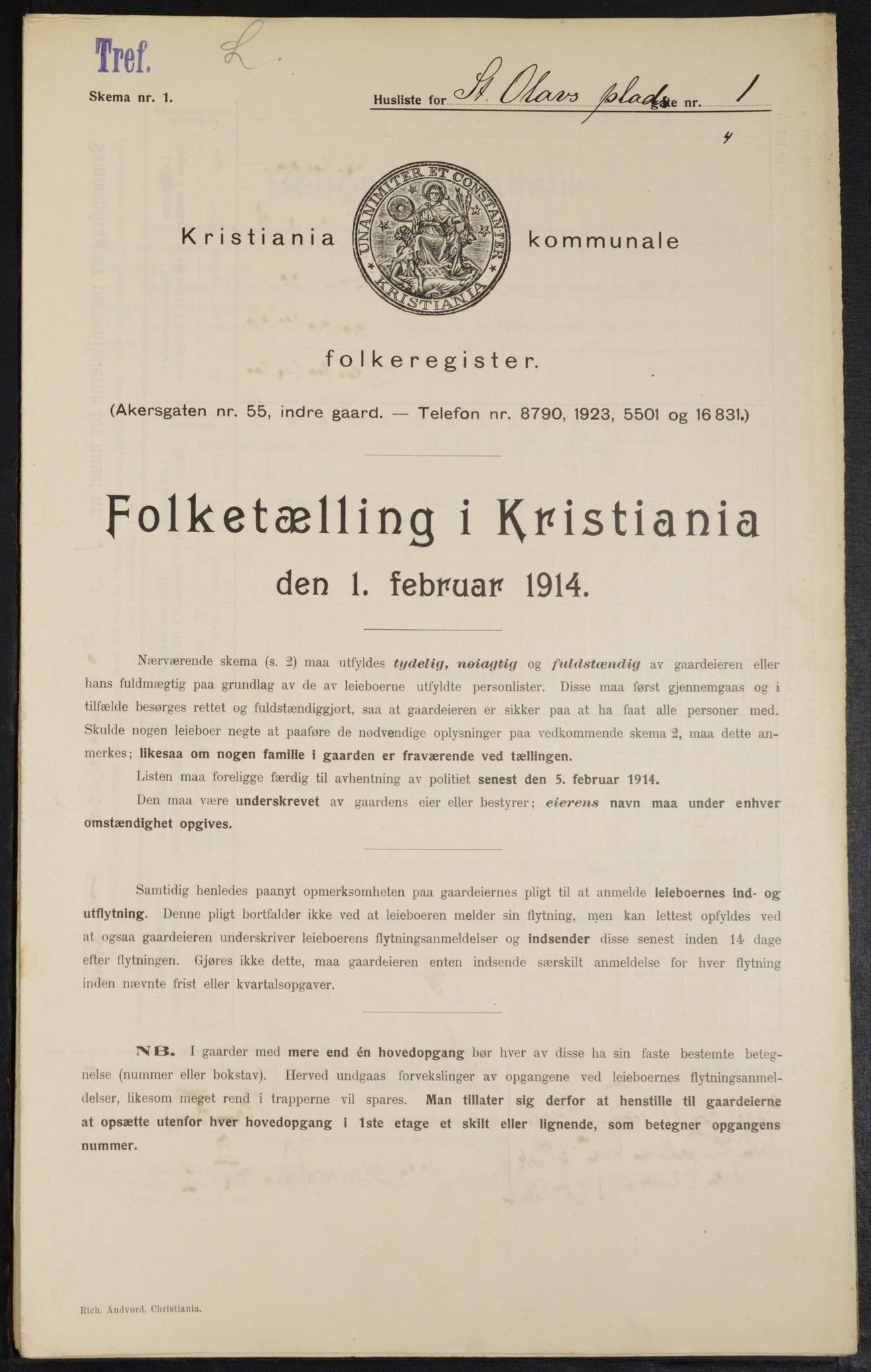 OBA, Municipal Census 1914 for Kristiania, 1914, p. 88190