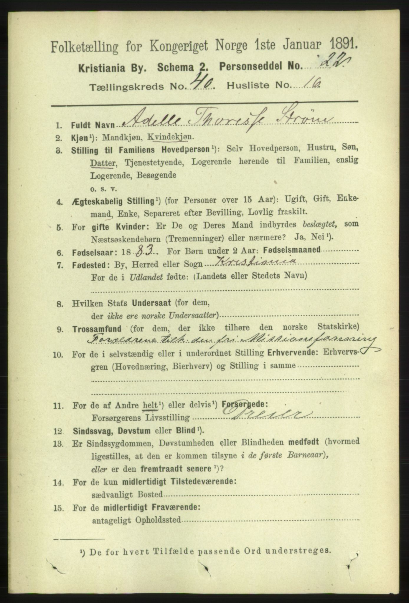 RA, 1891 census for 0301 Kristiania, 1891, p. 23332