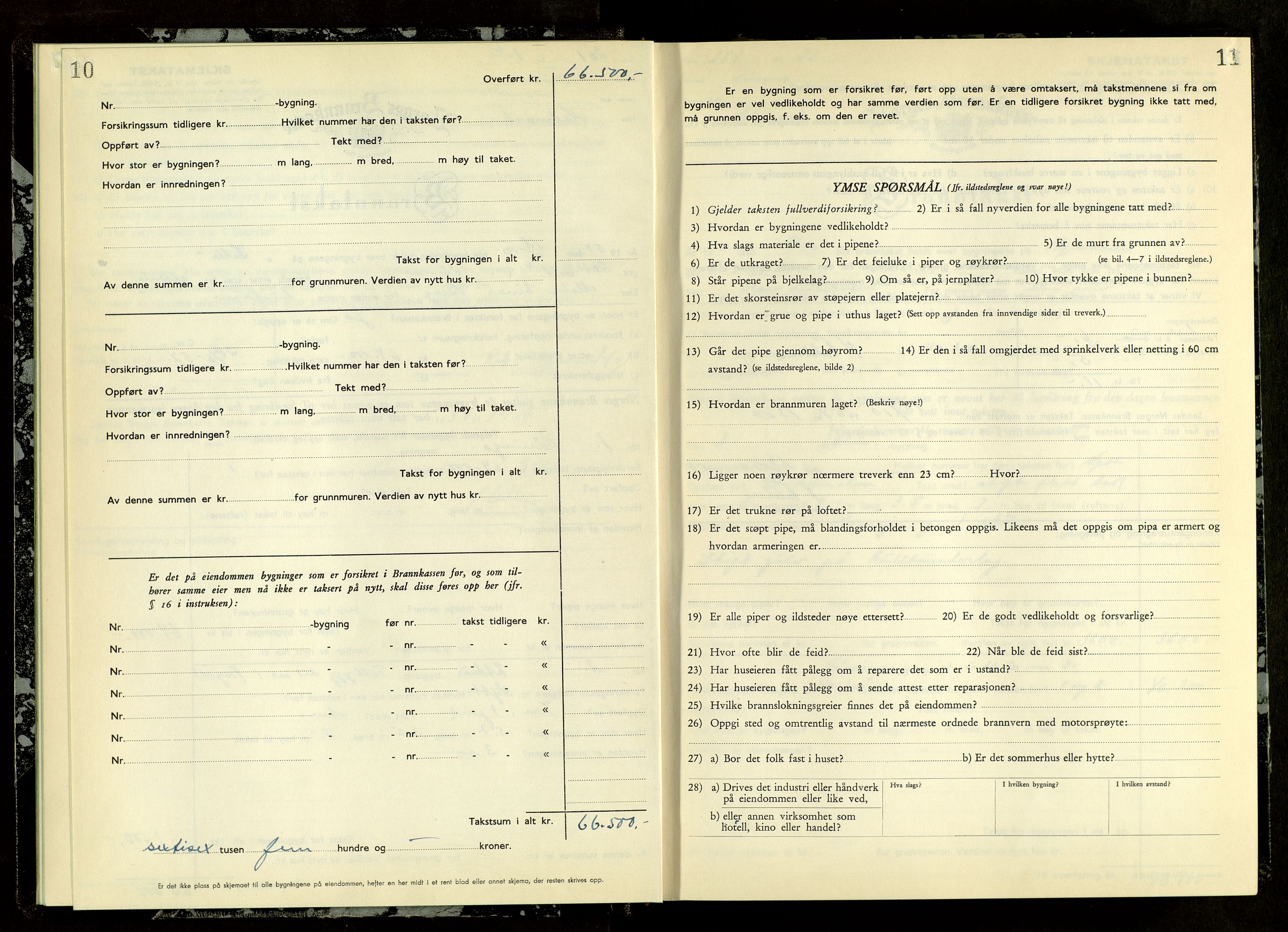 Norges Brannkasse, Furnes, AV/SAH-NBRANF-004/F/L0007: Branntakstprotokoll, 1954-1955, p. 10-11