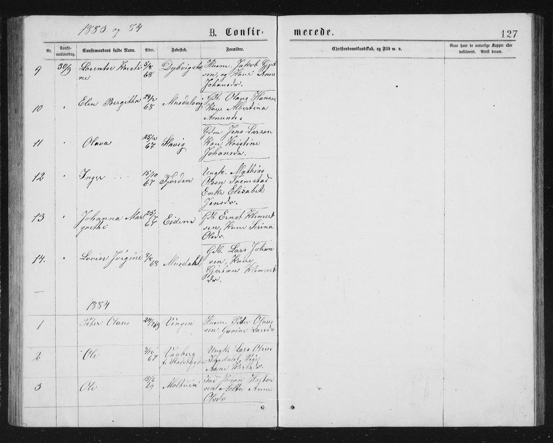 Ministerialprotokoller, klokkerbøker og fødselsregistre - Sør-Trøndelag, SAT/A-1456/662/L0756: Parish register (copy) no. 662C01, 1869-1891, p. 127