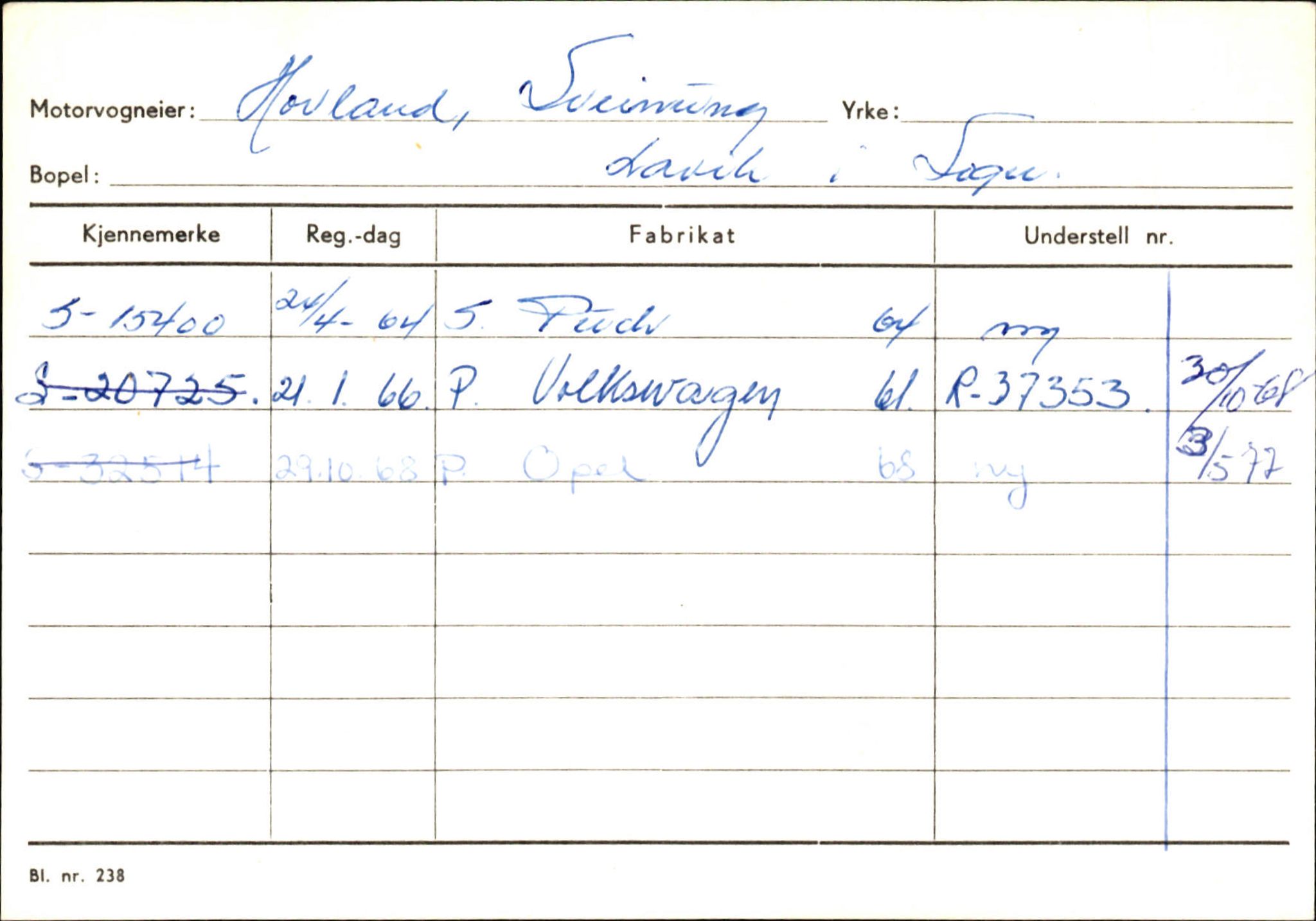 Statens vegvesen, Sogn og Fjordane vegkontor, SAB/A-5301/4/F/L0130: Eigarregister Eid T-Å. Høyanger A-O, 1945-1975, p. 1530