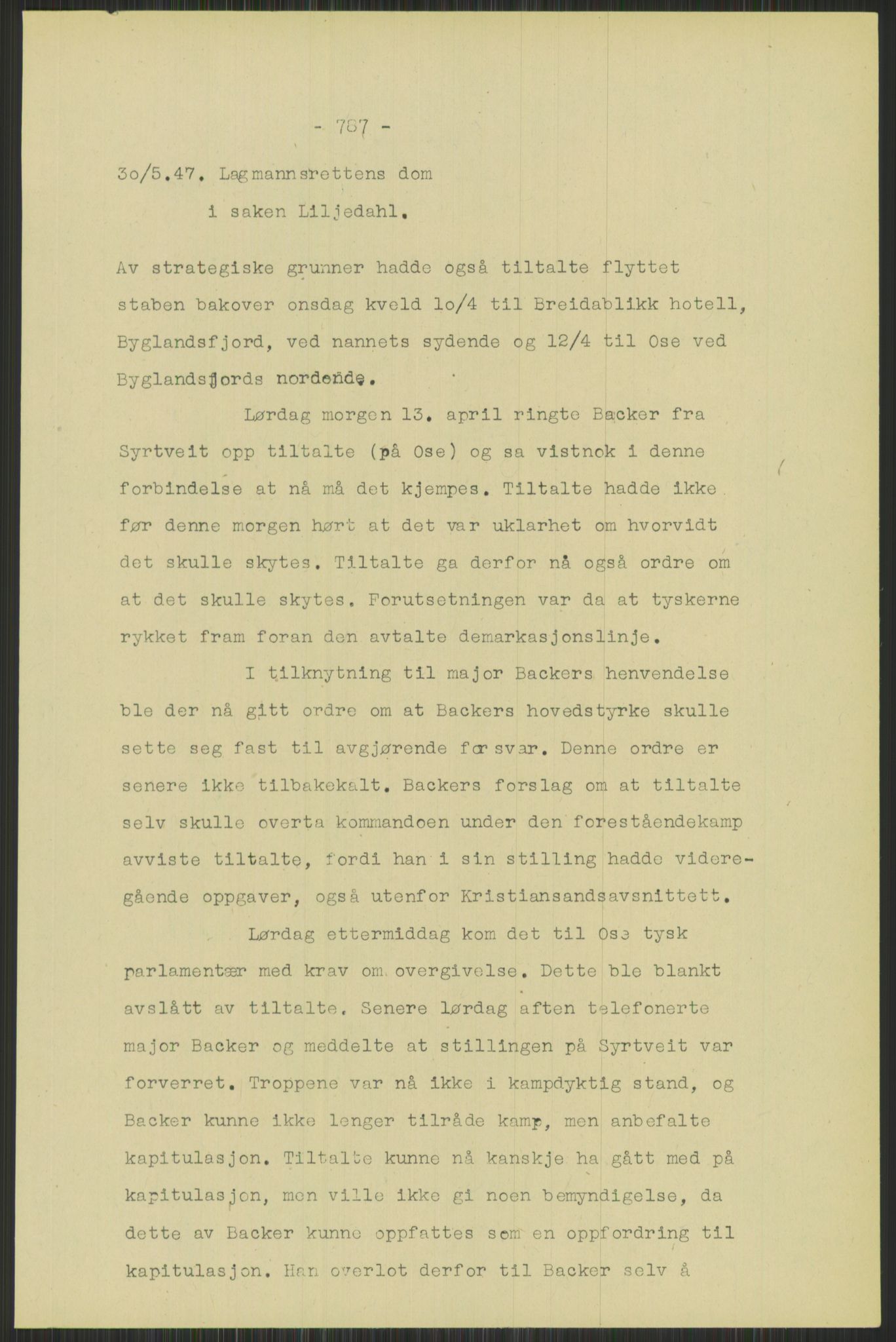 Forsvaret, Forsvarets krigshistoriske avdeling, AV/RA-RAFA-2017/Y/Yb/L0095: II-C-11-335  -  3. Divisjon.  Sak mot general Finn Backer m.fl., 1940-1948, p. 23