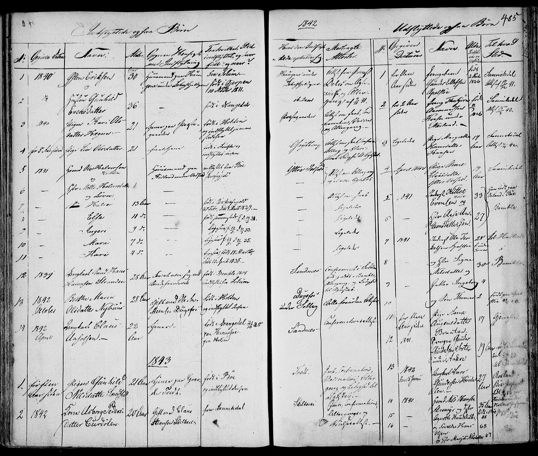 Drangedal kirkebøker, SAKO/A-258/F/Fa/L0007a: Parish register (official) no. 7a, 1837-1856, p. 405