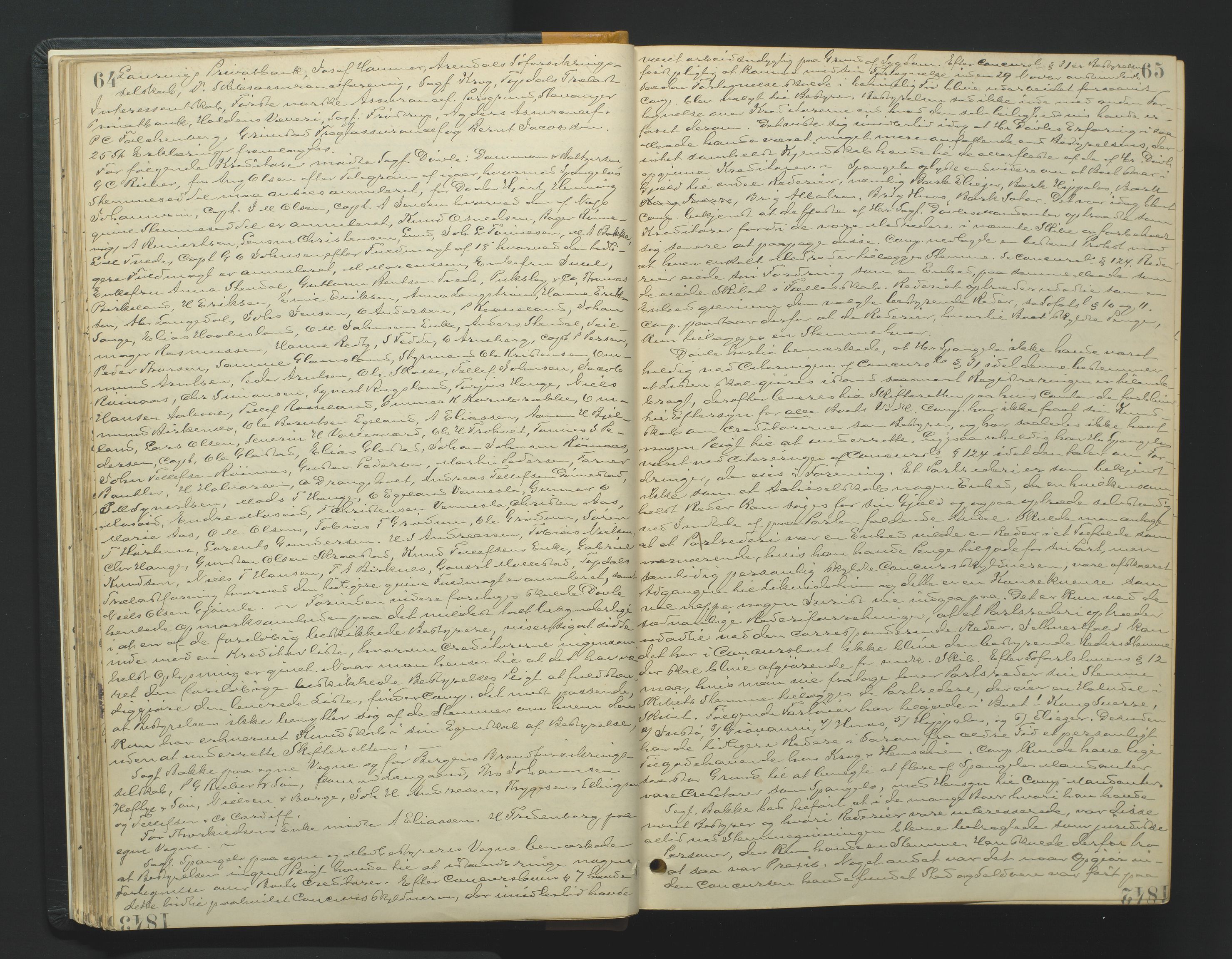 Vestre Nedenes/Sand sorenskriveri, AV/SAK-1221-0010/H/Hc/L0007: Skifteforhandlingsprotokoll nr. 5, 1894-1916, p. 64-65