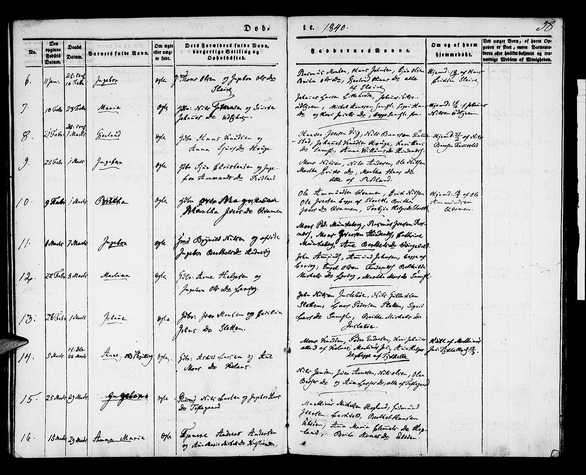 Lindås Sokneprestembete, AV/SAB-A-76701/H/Haa/Haaa/L0009: Parish register (official) no. A 9, 1835-1841, p. 58