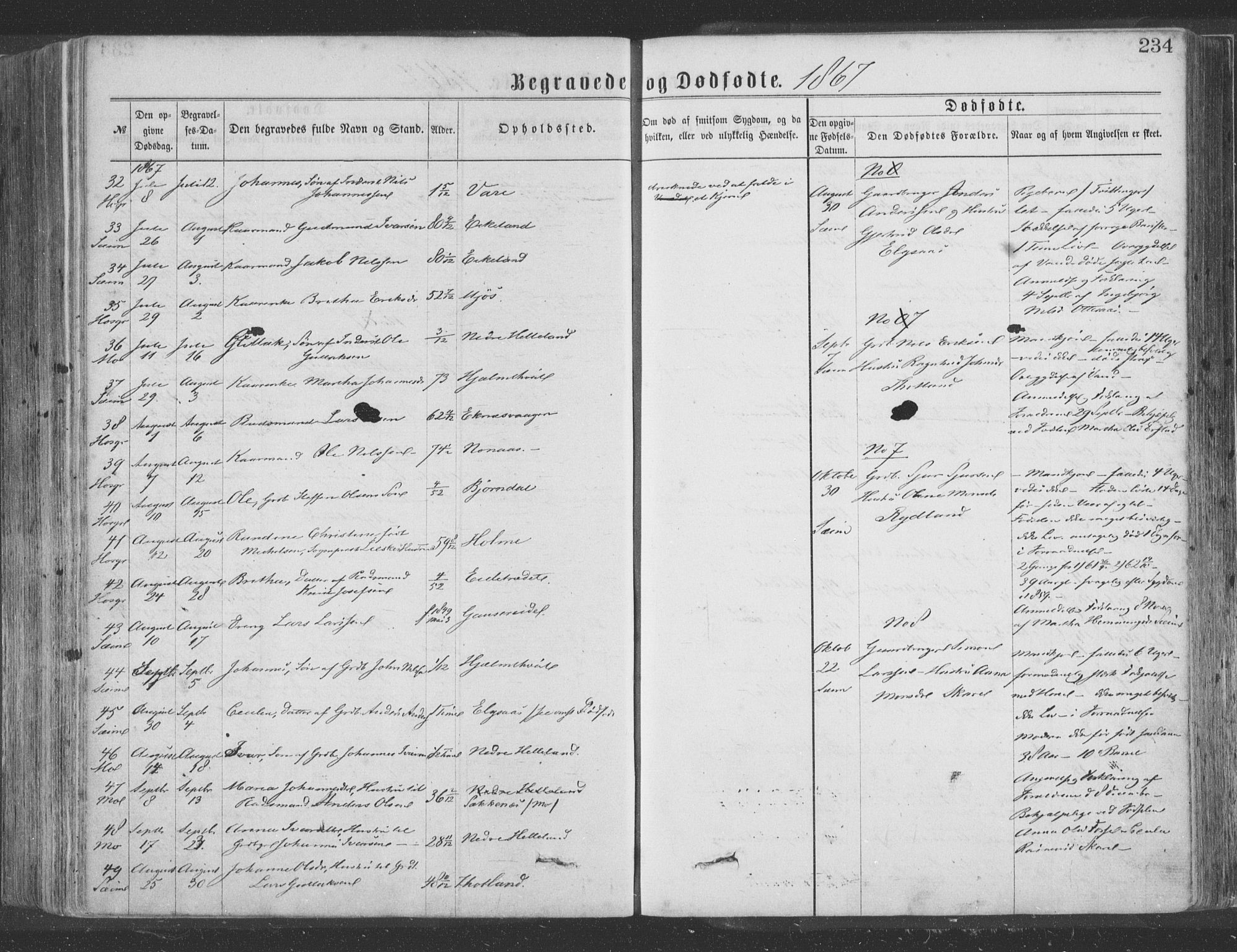 Hosanger sokneprestembete, SAB/A-75801/H/Haa: Parish register (official) no. A 9, 1864-1876, p. 234