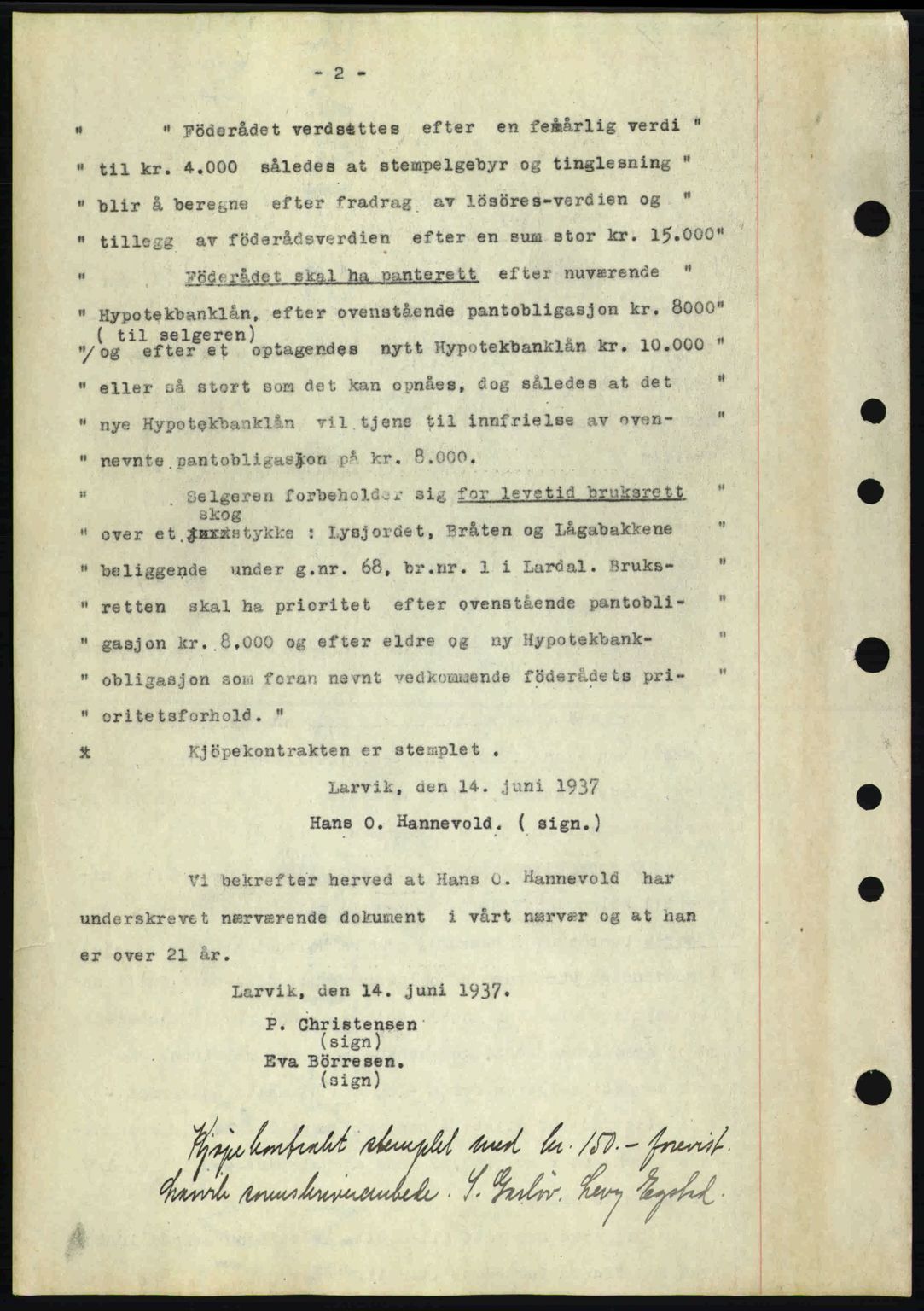 Larvik sorenskriveri, SAKO/A-83/G/Ga/Gab/L0067: Mortgage book no. A-1, 1936-1937, Diary no: : 881/1937