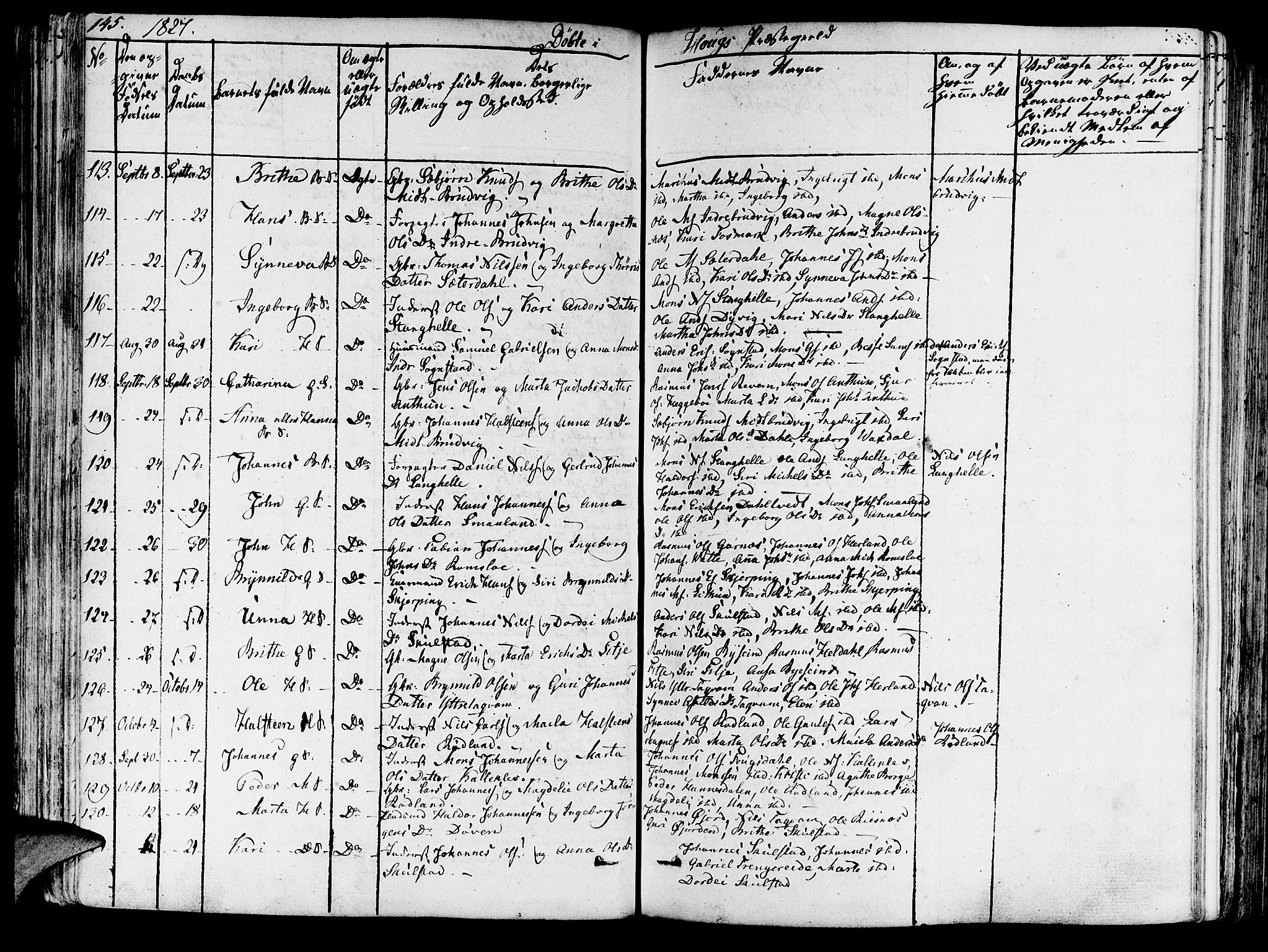 Haus sokneprestembete, AV/SAB-A-75601/H/Haa: Parish register (official) no. A 13, 1821-1827, p. 145