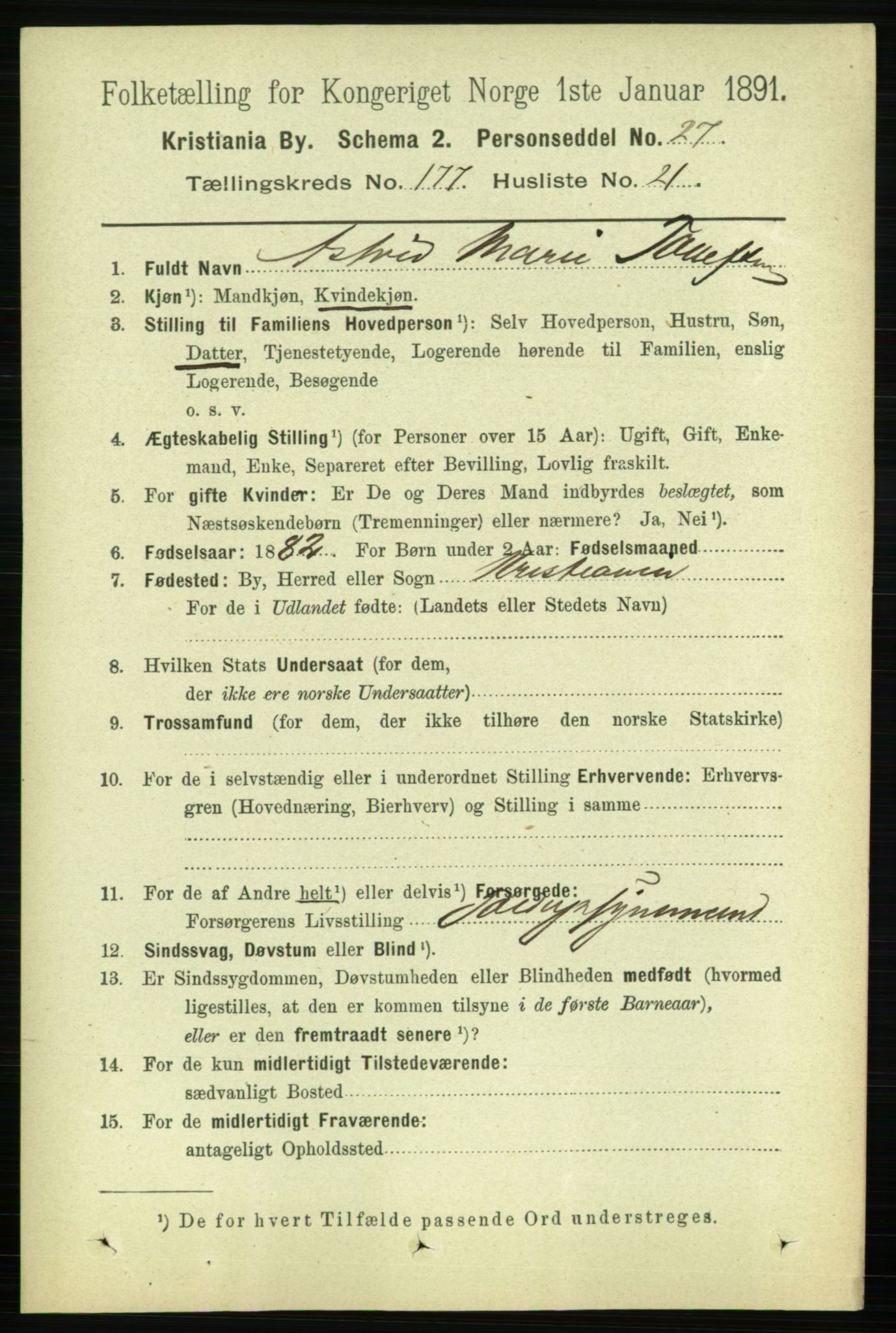 RA, 1891 census for 0301 Kristiania, 1891, p. 106853