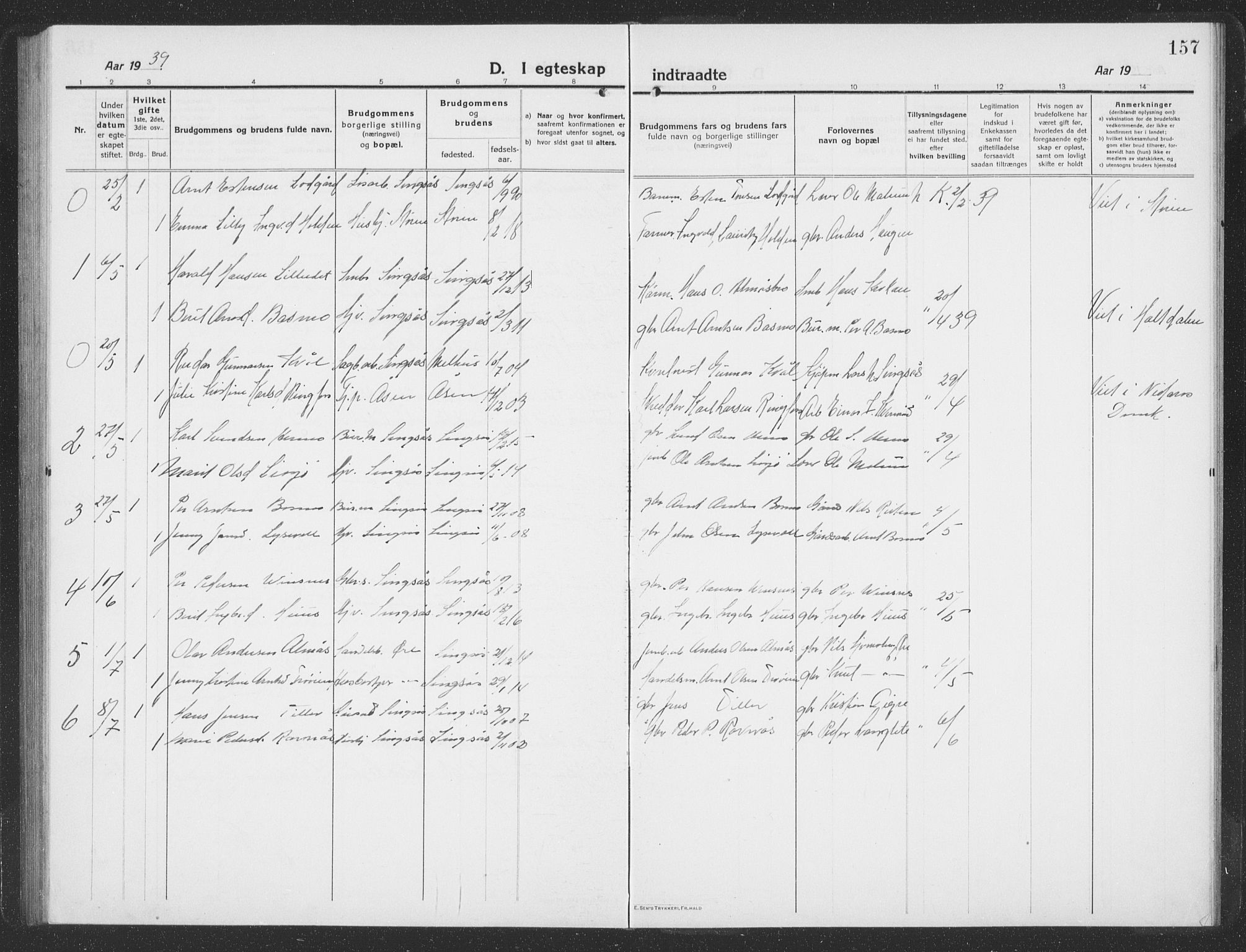 Ministerialprotokoller, klokkerbøker og fødselsregistre - Sør-Trøndelag, SAT/A-1456/688/L1030: Parish register (copy) no. 688C05, 1916-1939, p. 157