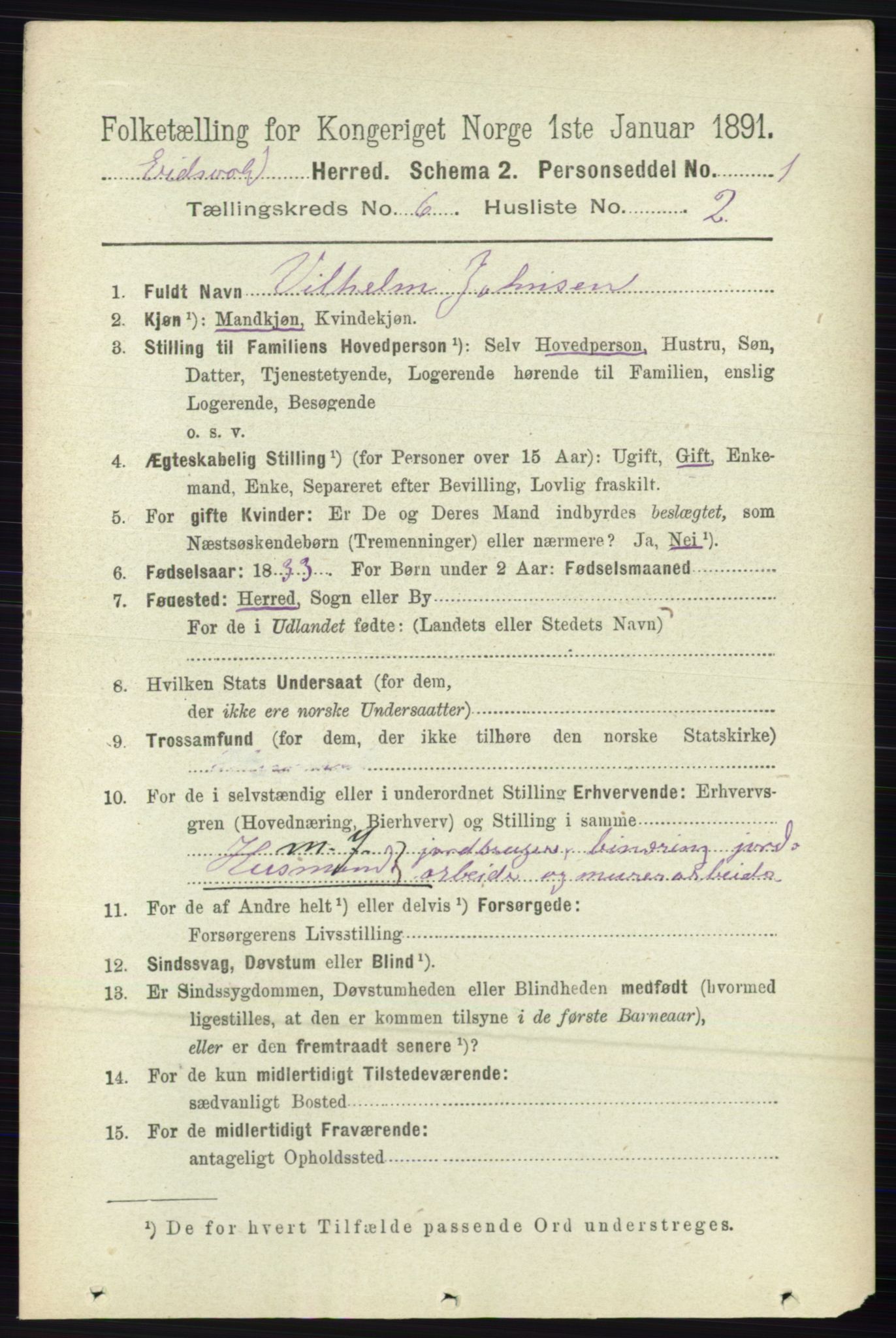 RA, 1891 census for 0237 Eidsvoll, 1891, p. 3789