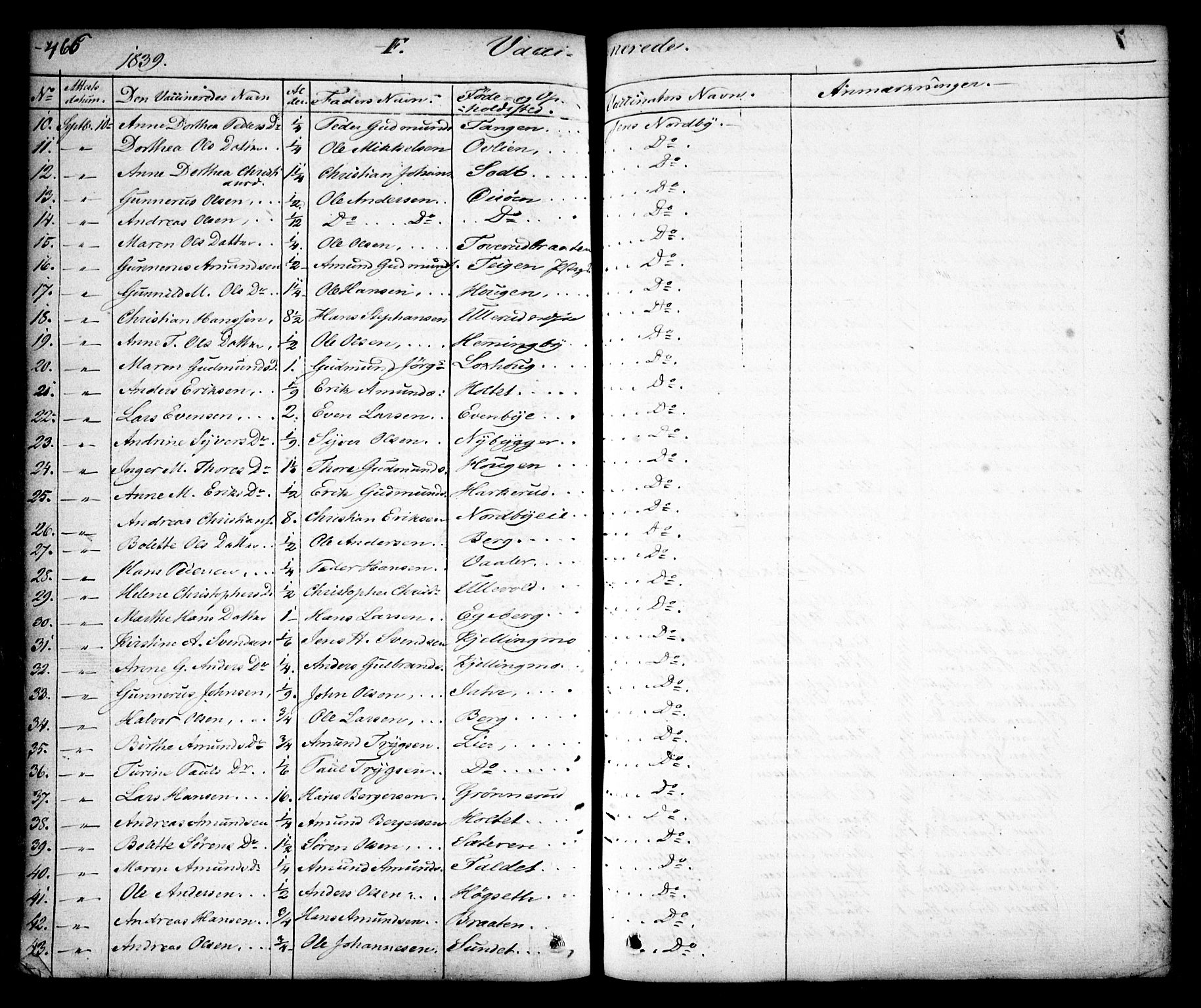 Aurskog prestekontor Kirkebøker, AV/SAO-A-10304a/F/Fa/L0006: Parish register (official) no. I 6, 1829-1853, p. 466