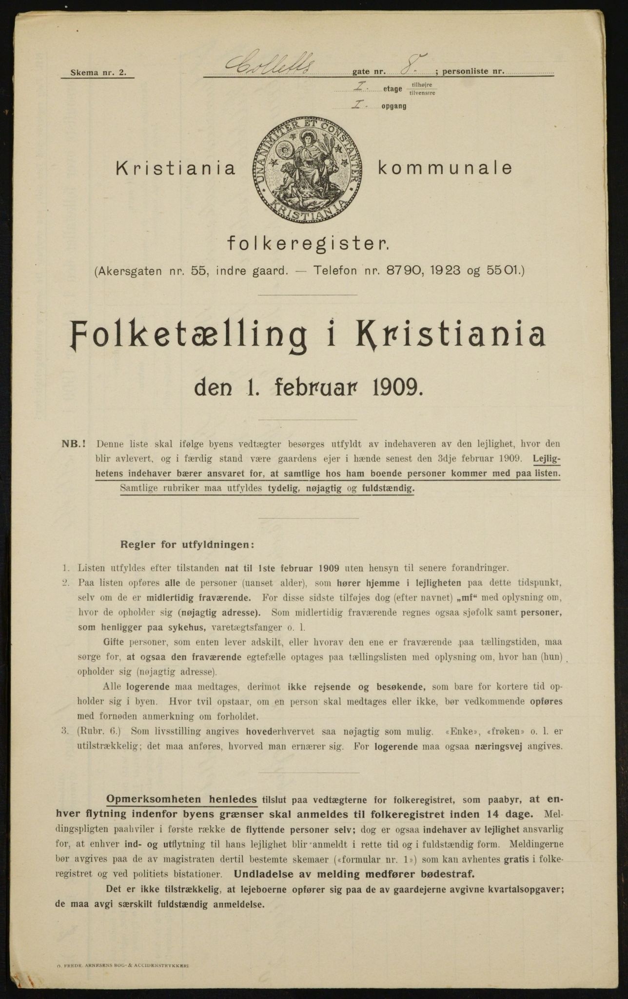 OBA, Municipal Census 1909 for Kristiania, 1909, p. 11816