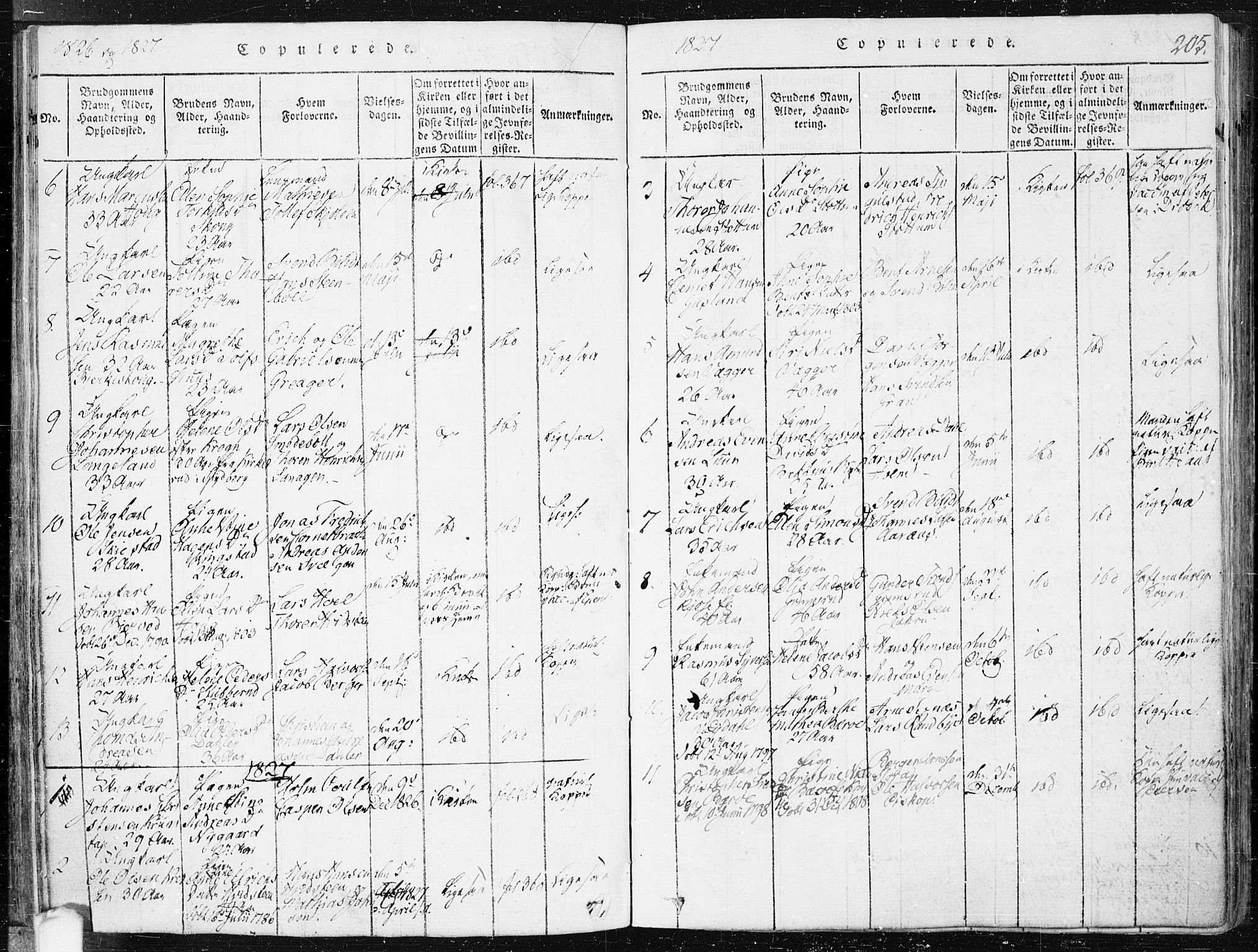 Hobøl prestekontor Kirkebøker, SAO/A-2002/F/Fa/L0002: Parish register (official) no. I 2, 1814-1841, p. 205