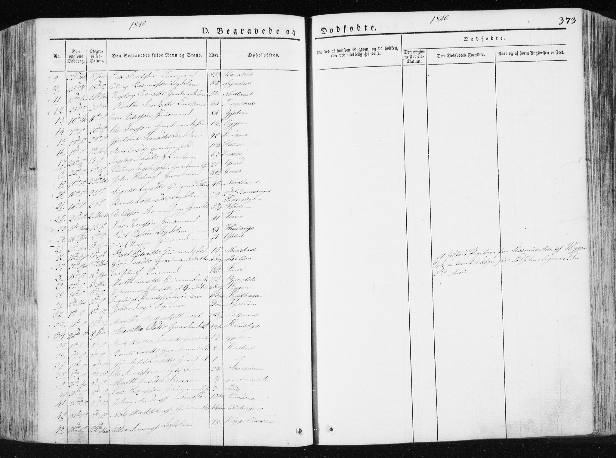 Ministerialprotokoller, klokkerbøker og fødselsregistre - Sør-Trøndelag, SAT/A-1456/665/L0771: Parish register (official) no. 665A06, 1830-1856, p. 373