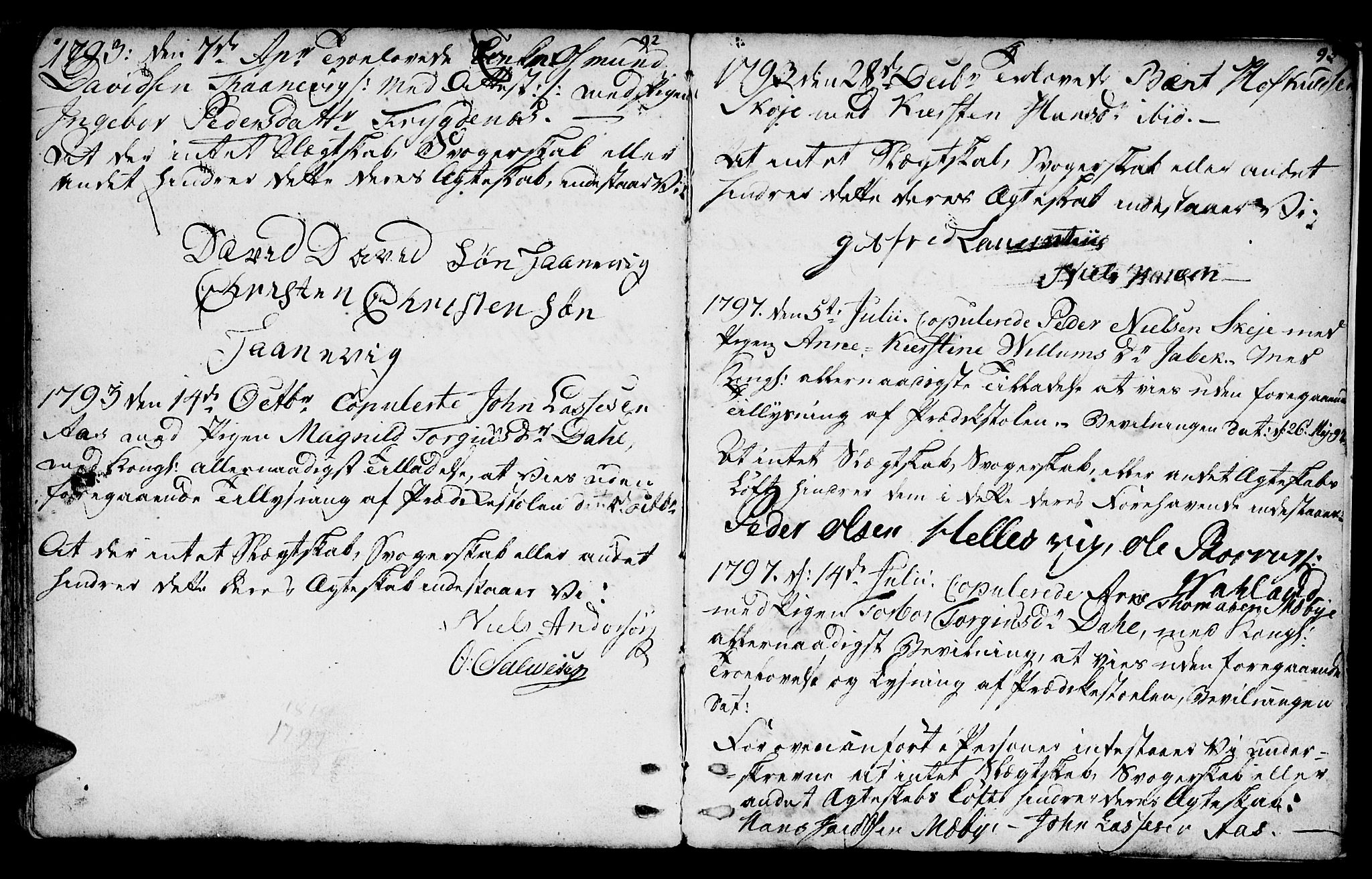 Mandal sokneprestkontor, SAK/1111-0030/F/Fa/Fab/L0002: Parish register (official) no. A 2, 1753-1801, p. 92-93
