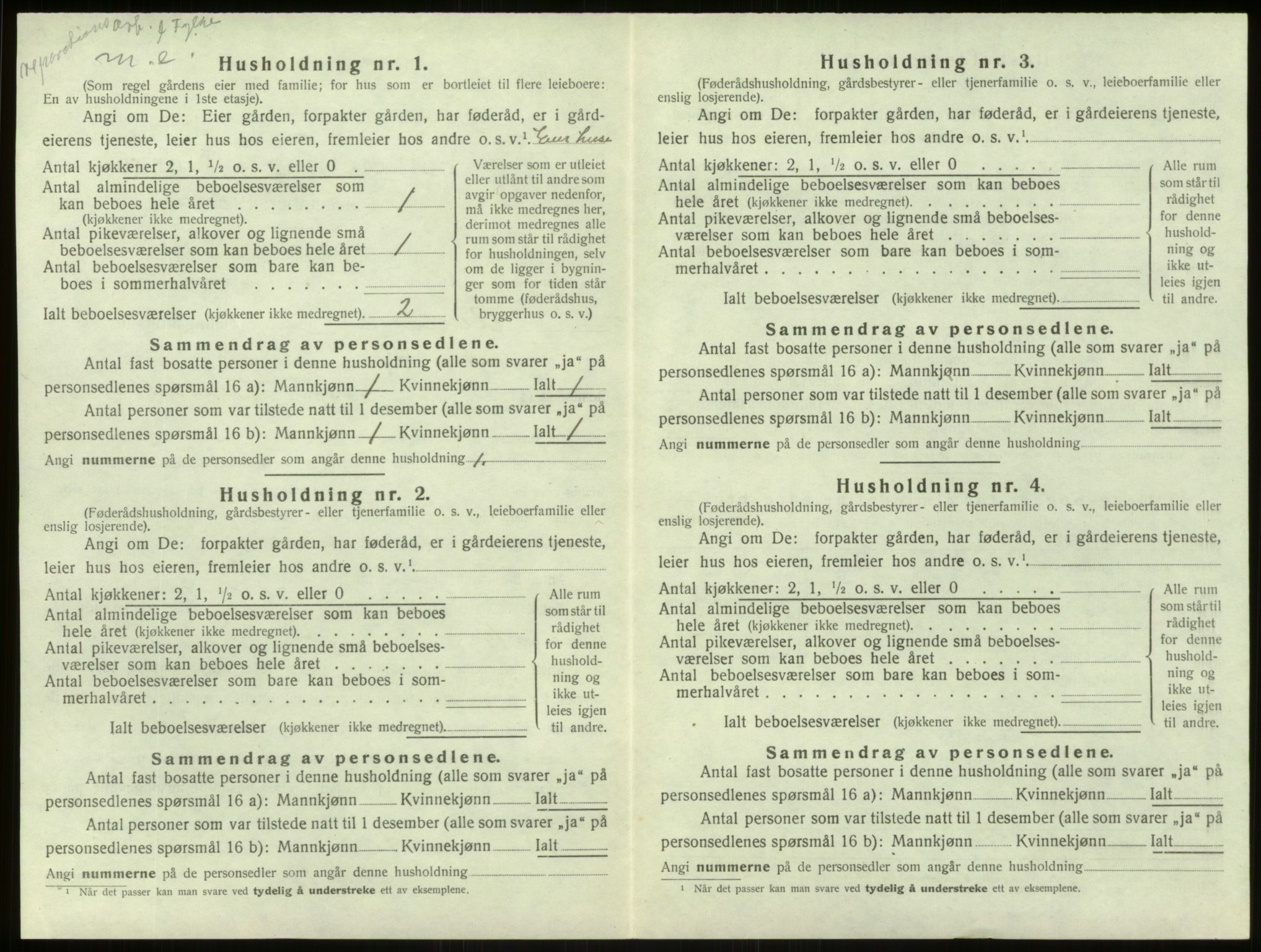 SAB, 1920 census for Aurland, 1920, p. 555