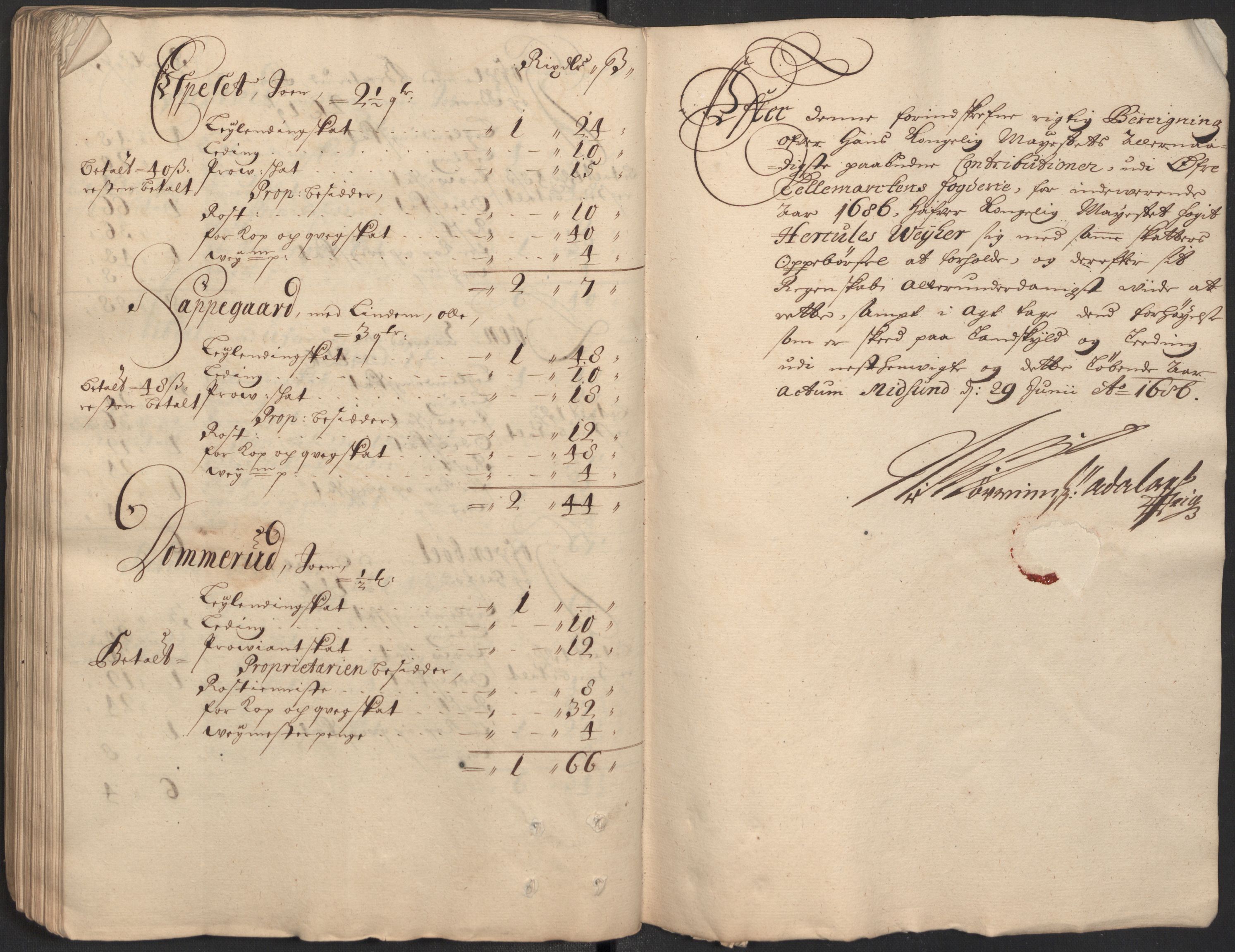 Rentekammeret inntil 1814, Reviderte regnskaper, Fogderegnskap, RA/EA-4092/R35/L2084: Fogderegnskap Øvre og Nedre Telemark, 1686, p. 153