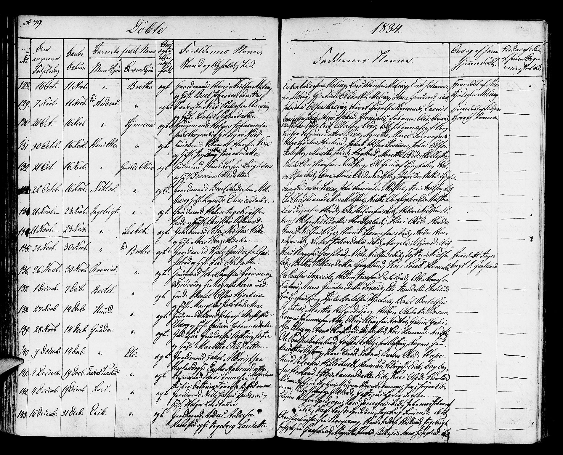 Finnås sokneprestembete, SAB/A-99925/H/Ha/Haa/Haaa/L0005: Parish register (official) no. A 5, 1823-1835, p. 79