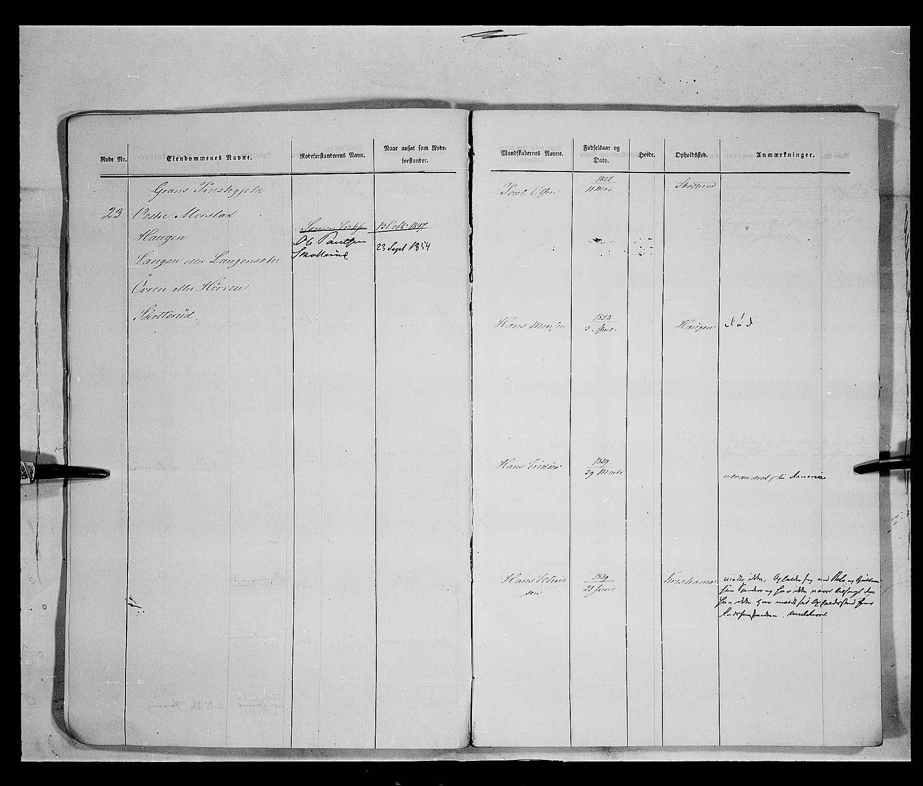 Fylkesmannen i Oppland, AV/SAH-FYO-002/1/K/Kb/L1161: Valderske nasjonale musketérkorps - Vangske kompani og Hadelandske kompani av Akershusiske nasjonale musketérkorps, 1818-1860, p. 3044