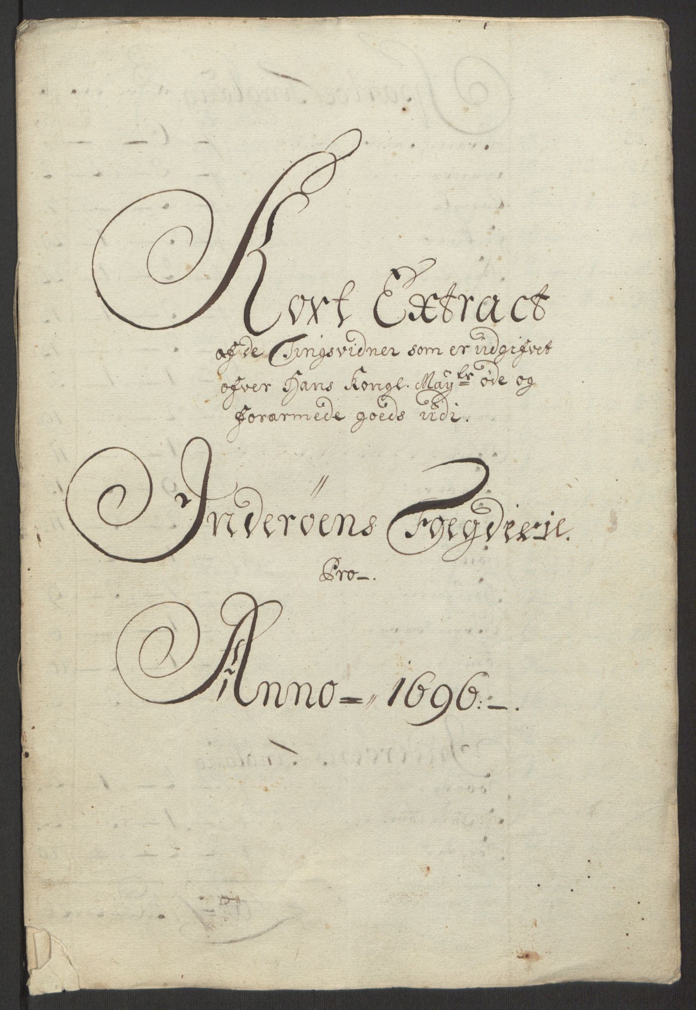 Rentekammeret inntil 1814, Reviderte regnskaper, Fogderegnskap, RA/EA-4092/R63/L4309: Fogderegnskap Inderøy, 1695-1697, p. 327