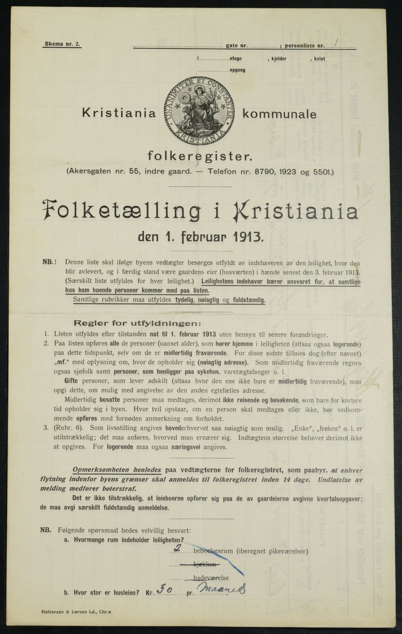 OBA, Municipal Census 1913 for Kristiania, 1913, p. 49156