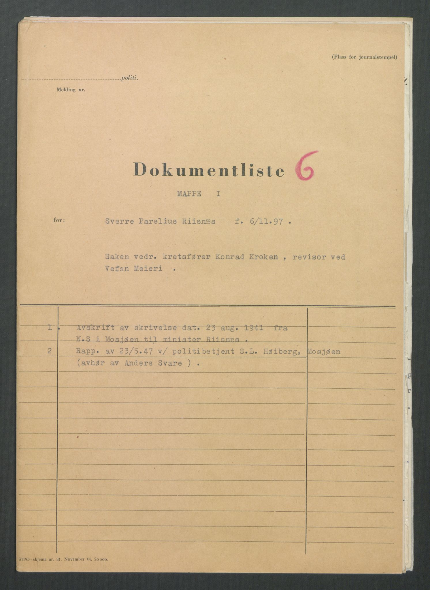 Landssvikarkivet, Oslo politikammer, AV/RA-S-3138-01/D/Di/L0001: Anr. 1559, 1945-1947, p. 391