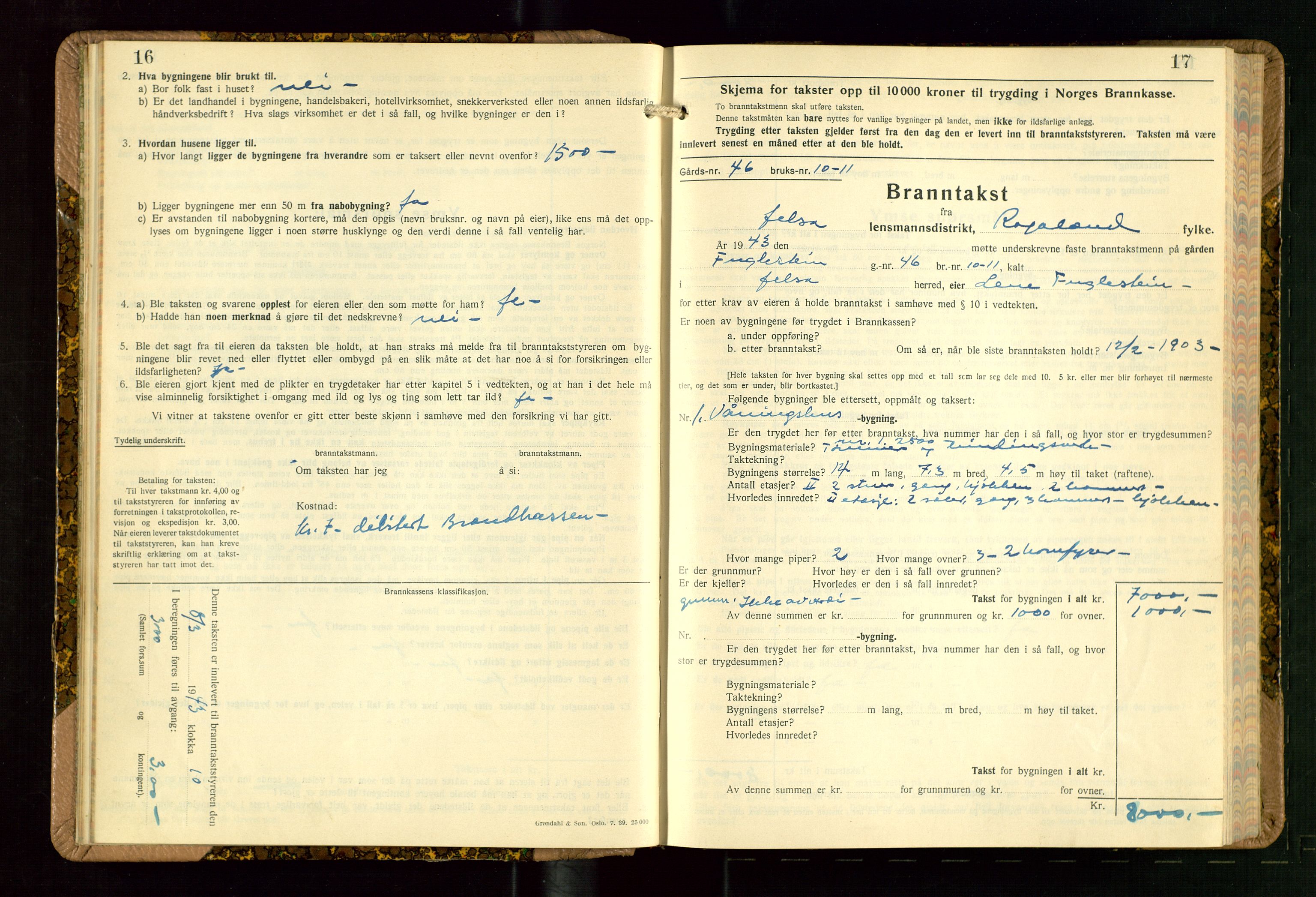 Jelsa lensmannskontor, AV/SAST-A-100360/Gob/L0003: "Branntakstprotokoll", 1942-1955, p. 16-17