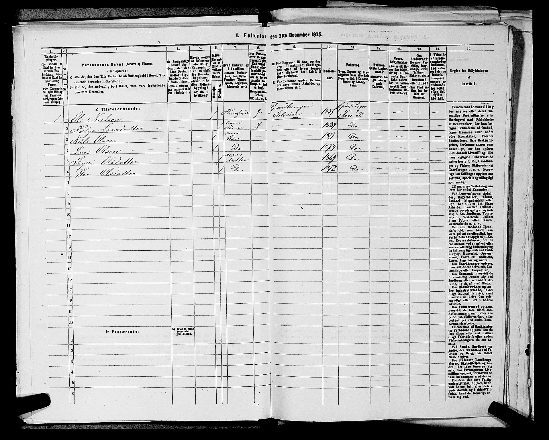 SAKO, 1875 census for 0633P Nore, 1875, p. 314