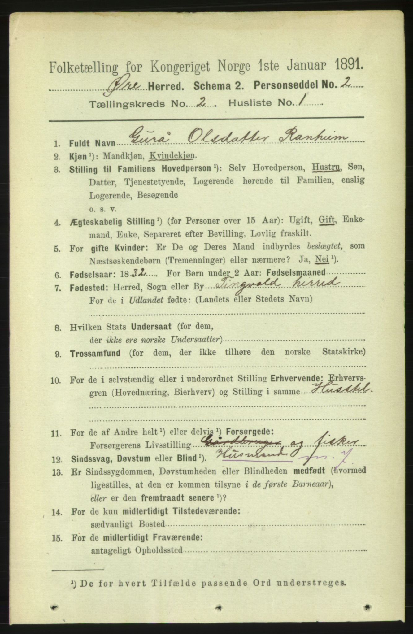 RA, 1891 census for 1558 Øre, 1891, p. 504