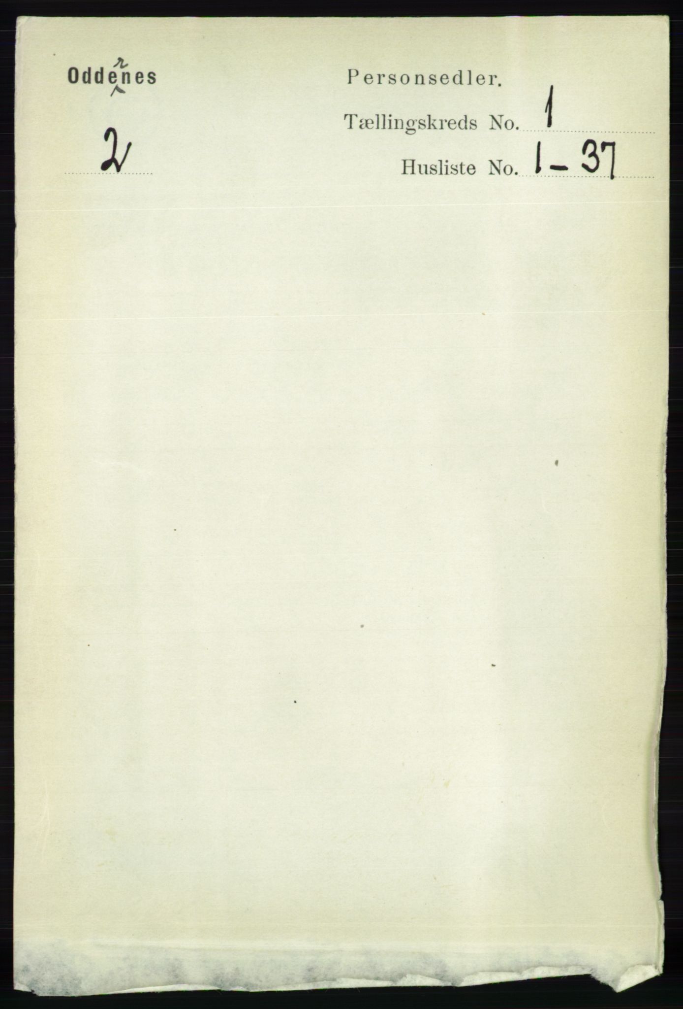 RA, 1891 census for 1012 Oddernes, 1891, p. 116