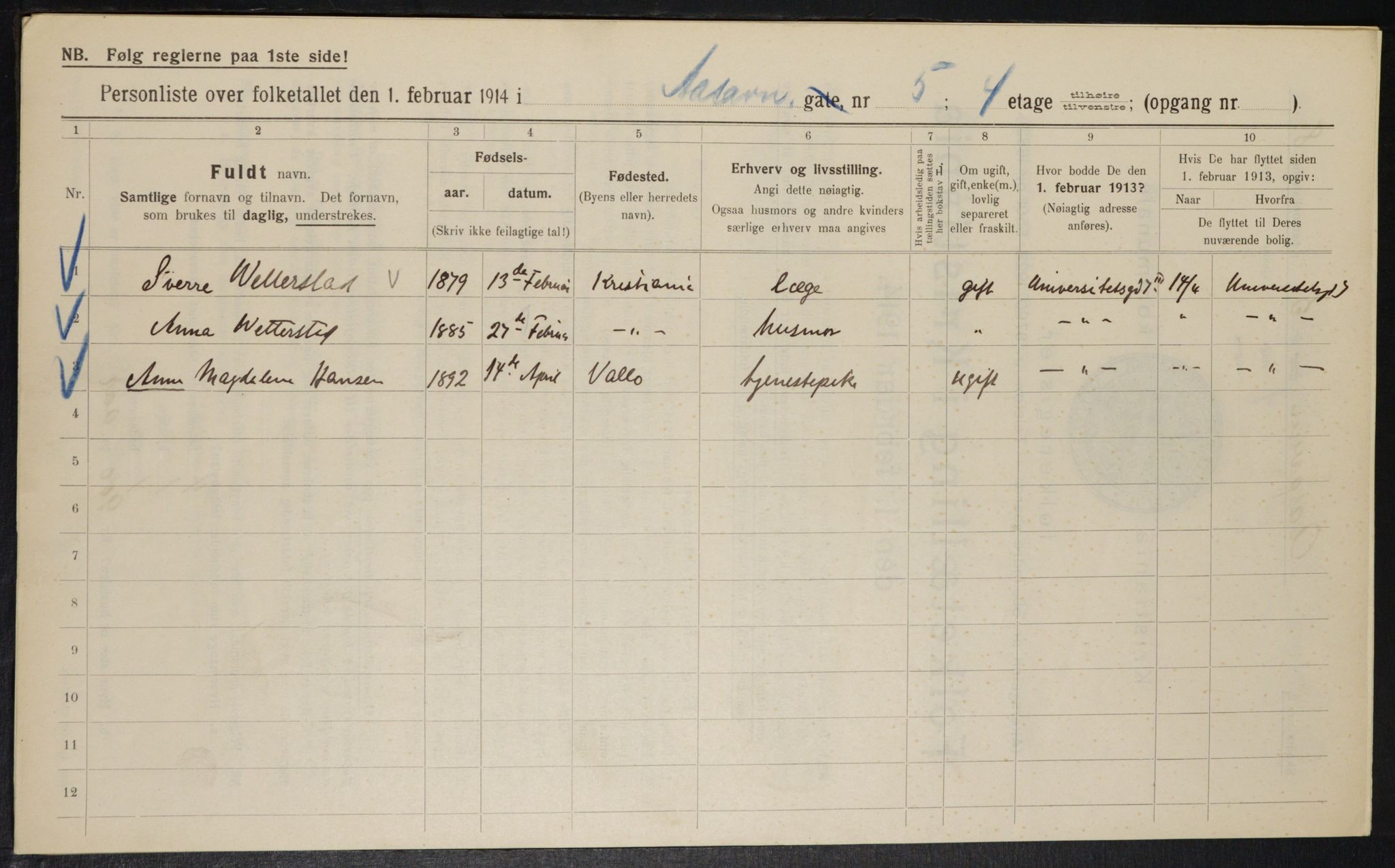OBA, Municipal Census 1914 for Kristiania, 1914, p. 131951