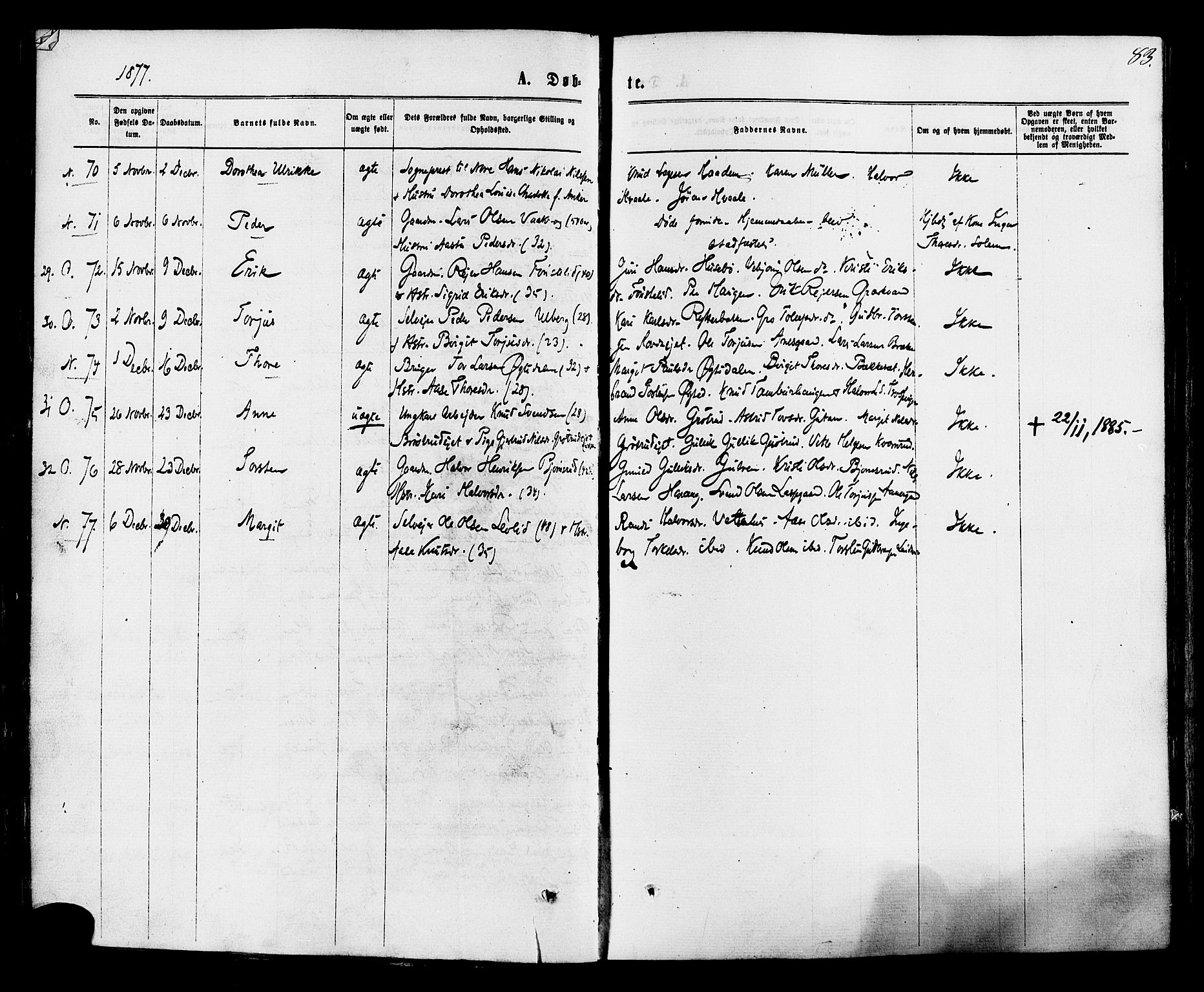 Nore kirkebøker, SAKO/A-238/F/Fa/L0004: Parish register (official) no. I 4, 1867-1877, p. 83
