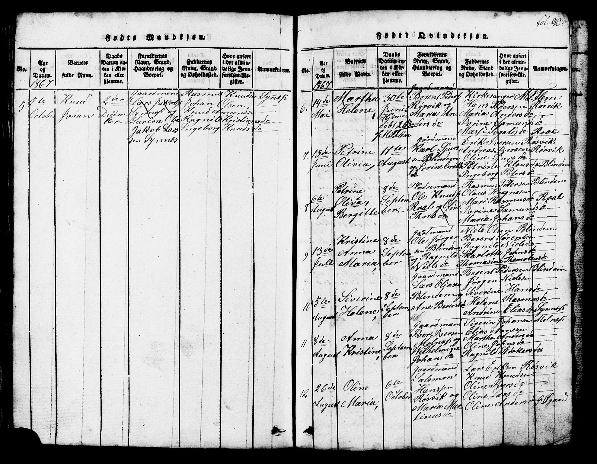 Ministerialprotokoller, klokkerbøker og fødselsregistre - Møre og Romsdal, AV/SAT-A-1454/537/L0520: Parish register (copy) no. 537C01, 1819-1868, p. 90