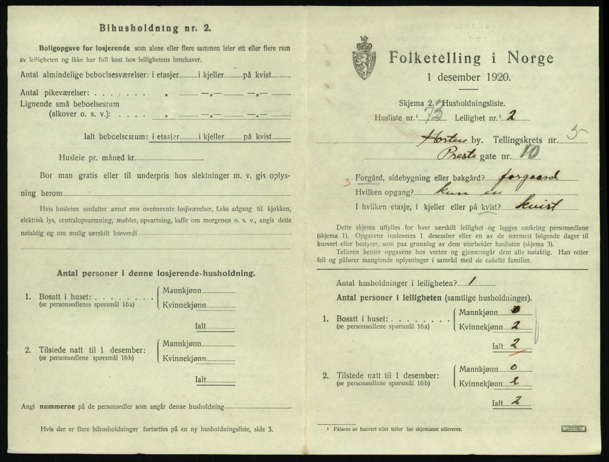 SAKO, 1920 census for Horten, 1920, p. 5931