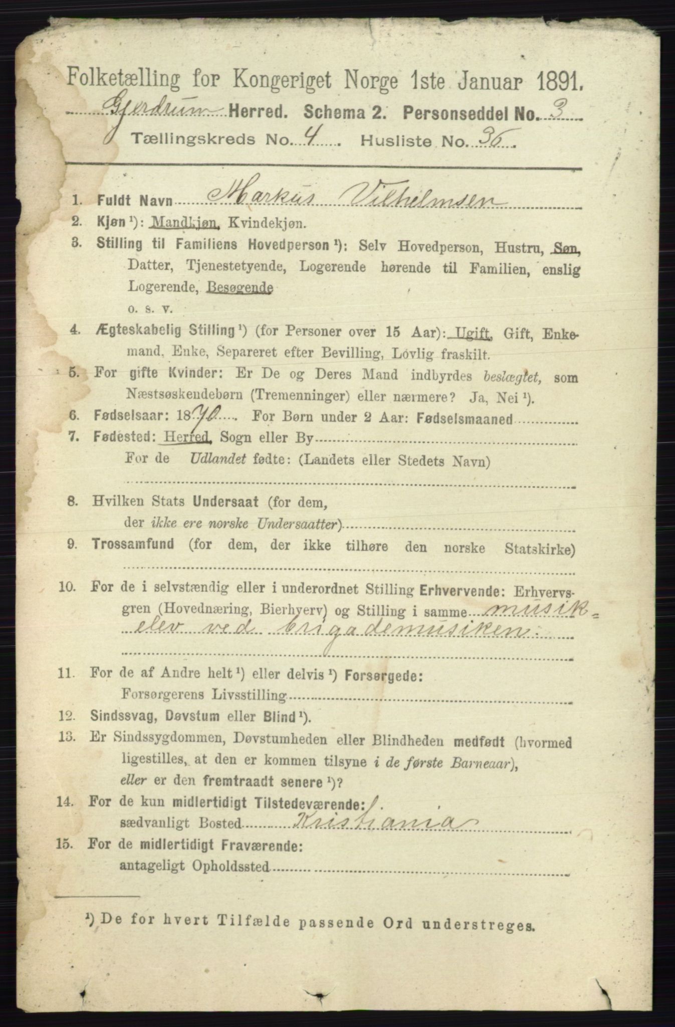 RA, 1891 census for 0234 Gjerdrum, 1891, p. 2010