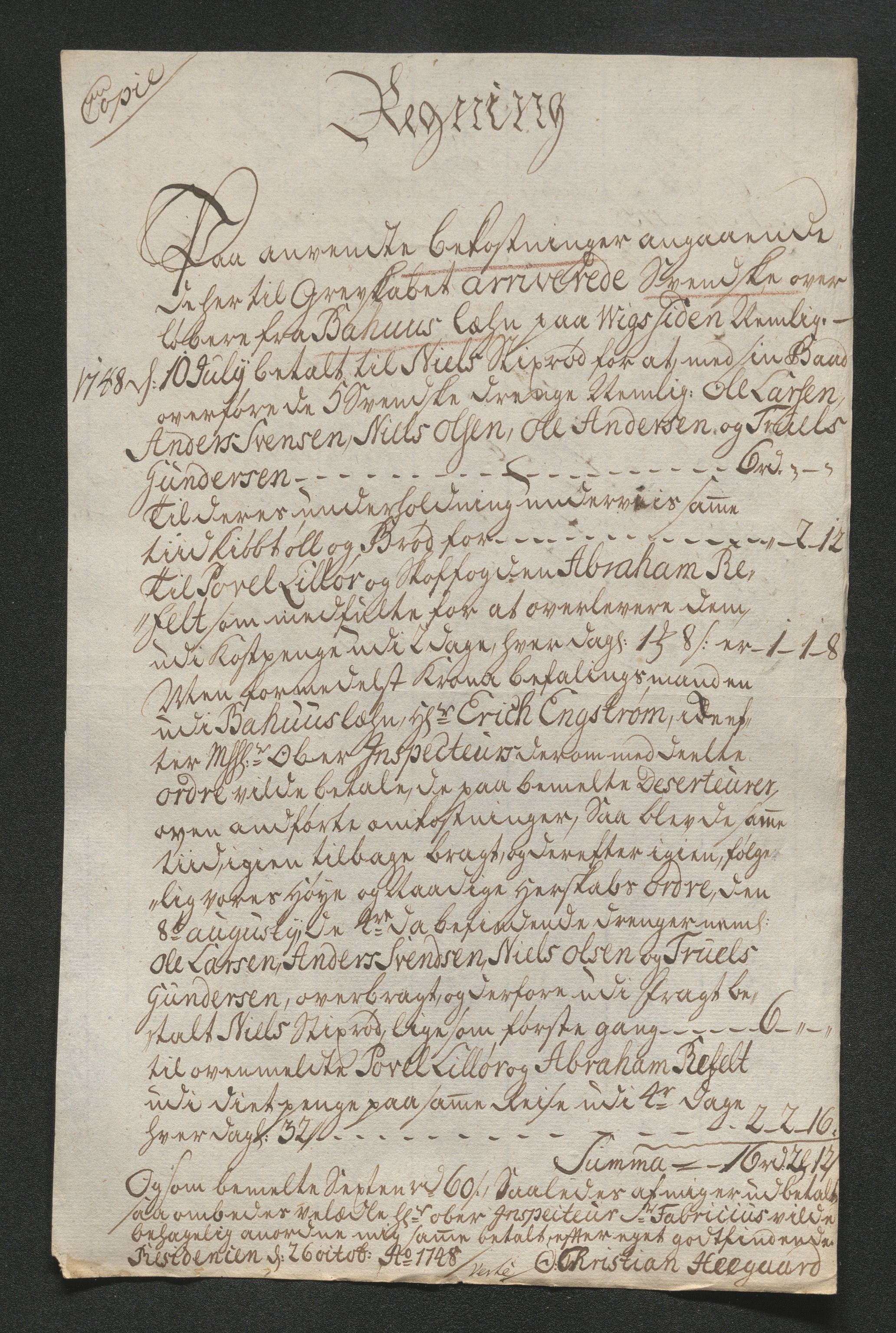 Larvik grevskap, AV/SAKO-A-1056/F/Ff/Ffb/L0018/0001: Brev / Spesielle saker, 1716-1748, p. 243