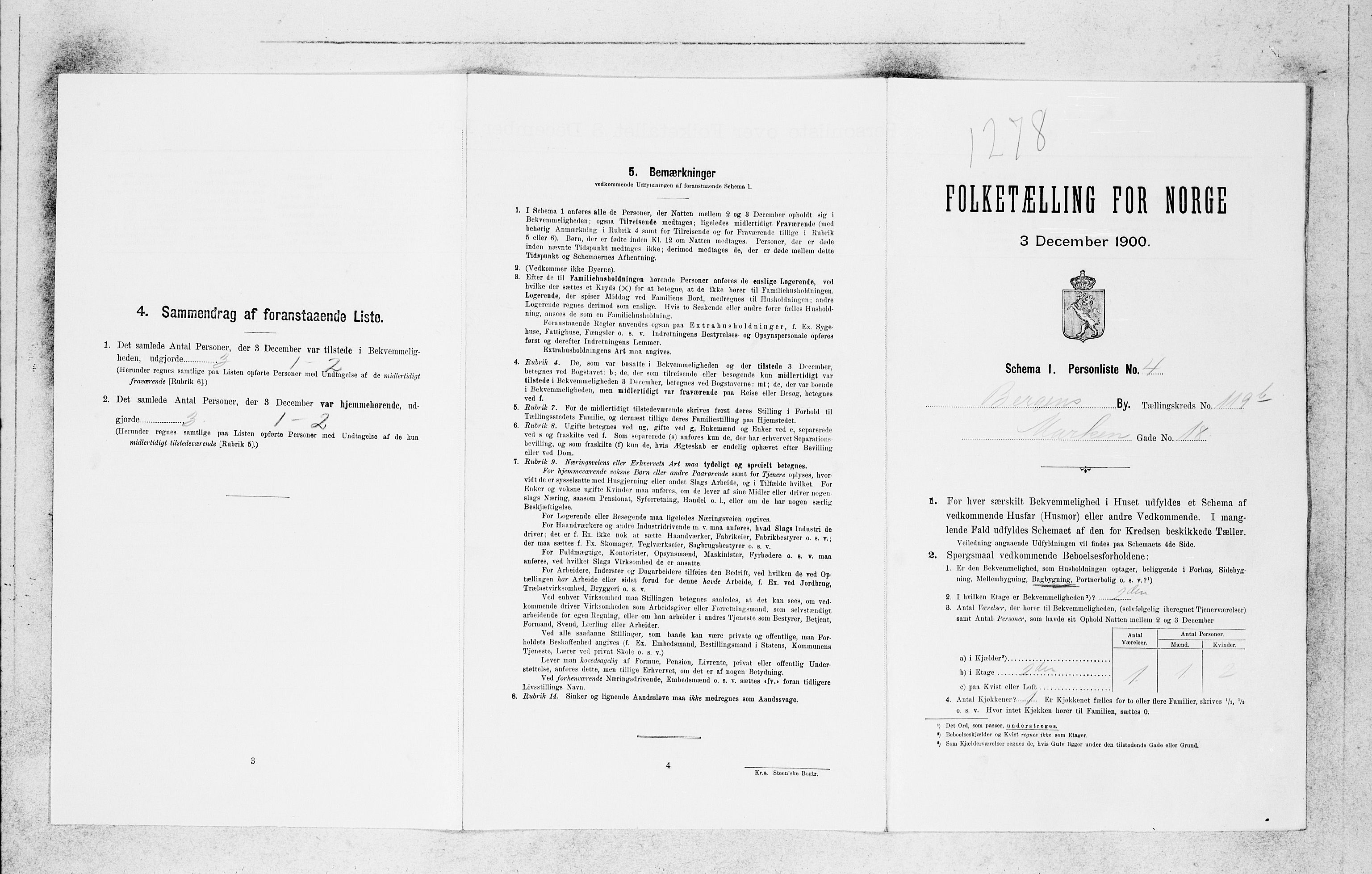 SAB, 1900 census for Bergen, 1900, p. 24970