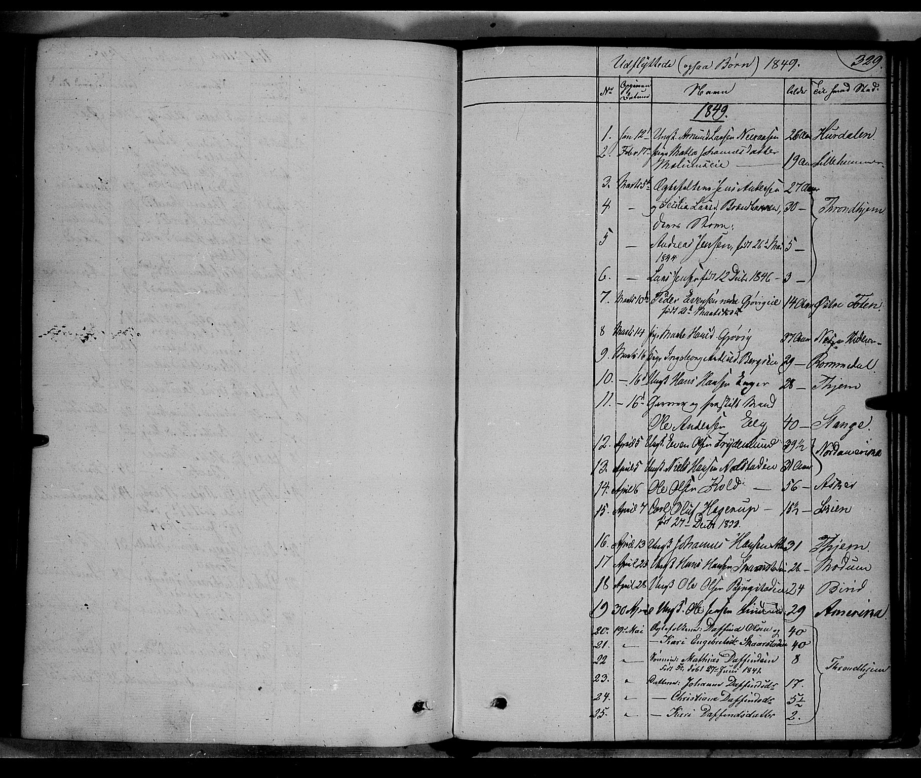 Vardal prestekontor, SAH/PREST-100/H/Ha/Haa/L0005: Parish register (official) no. 5, 1831-1853, p. 329