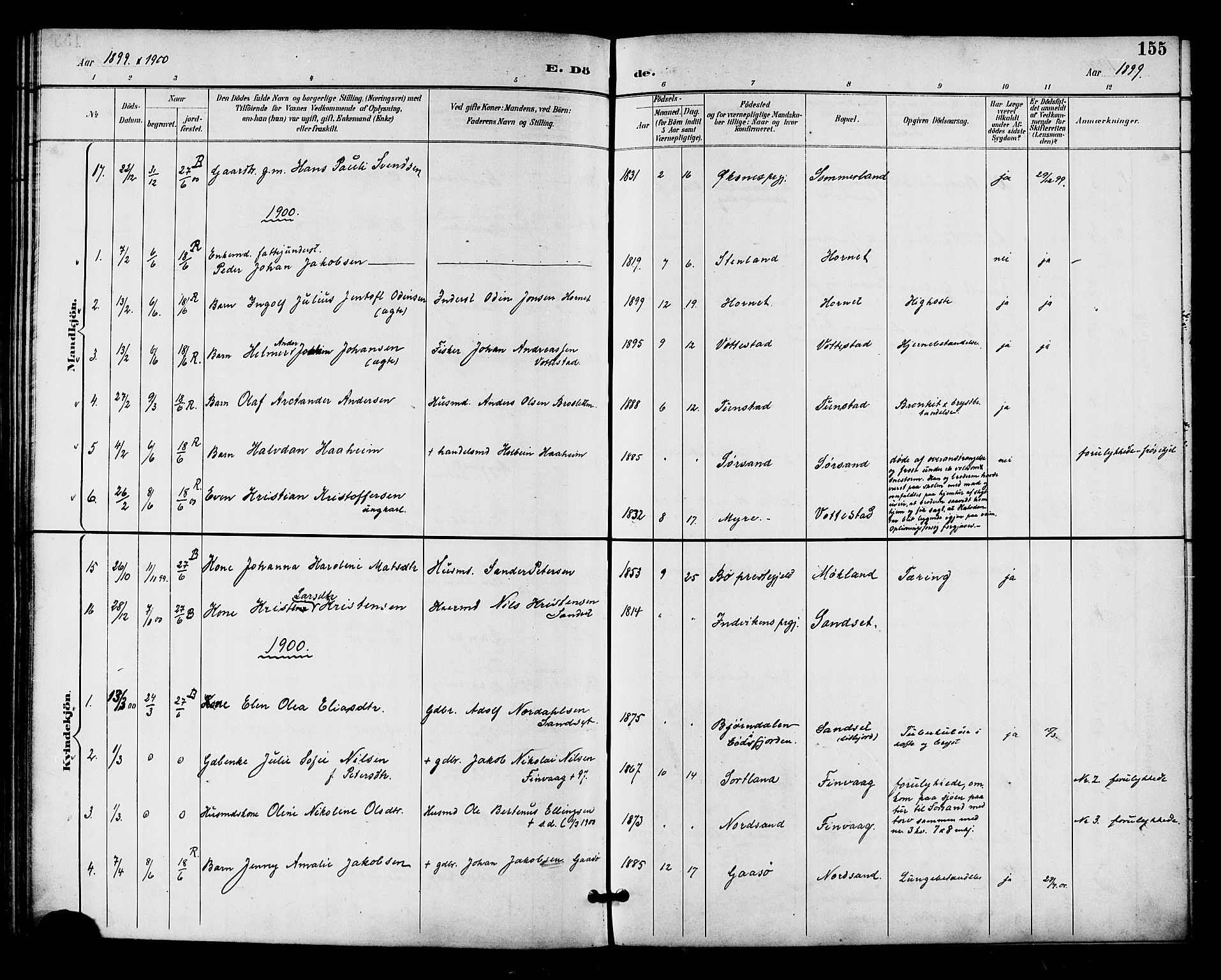 Ministerialprotokoller, klokkerbøker og fødselsregistre - Nordland, AV/SAT-A-1459/893/L1338: Parish register (official) no. 893A10, 1894-1903, p. 155