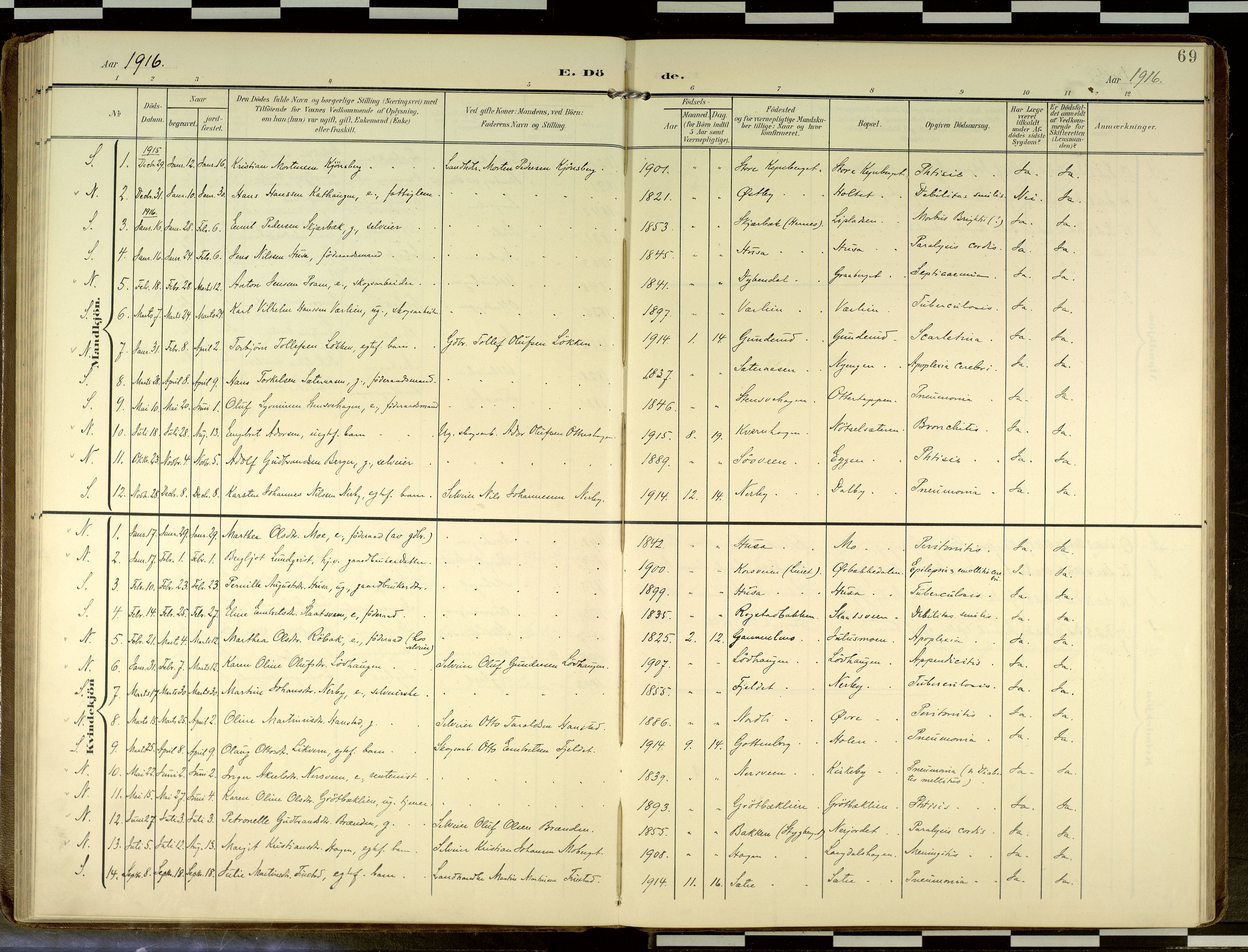 Elverum prestekontor, AV/SAH-PREST-044/H/Ha/Haa/L0019: Parish register (official) no. 19, 1903-1926, p. 69