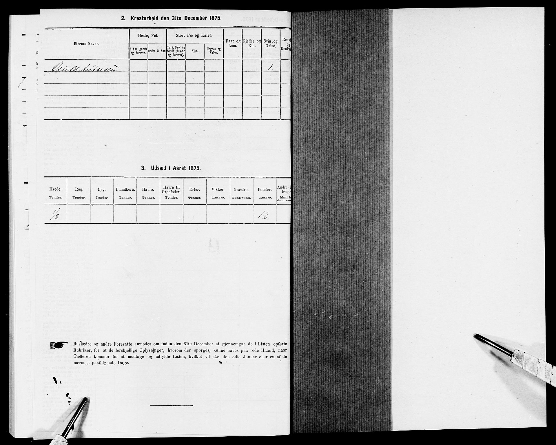 SAK, 1875 census for 0923L Fjære/Fjære, 1875, p. 725