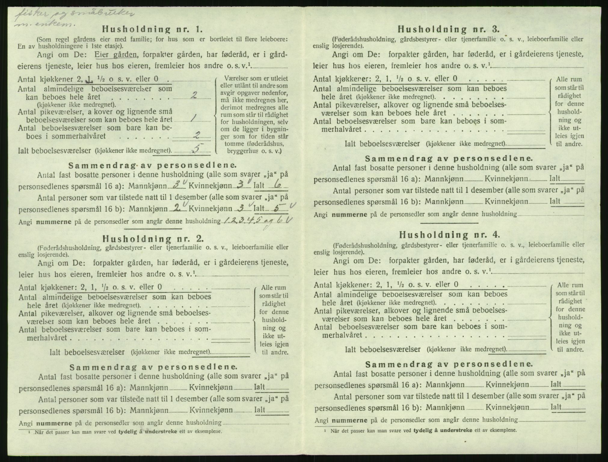 SAK, 1920 census for Eide, 1920, p. 227