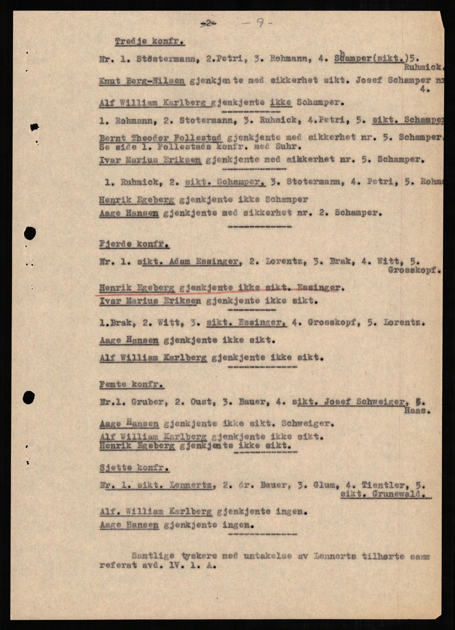 Forsvaret, Forsvarets overkommando II, RA/RAFA-3915/D/Db/L0007: CI Questionaires. Tyske okkupasjonsstyrker i Norge. Tyskere., 1945-1946, p. 313