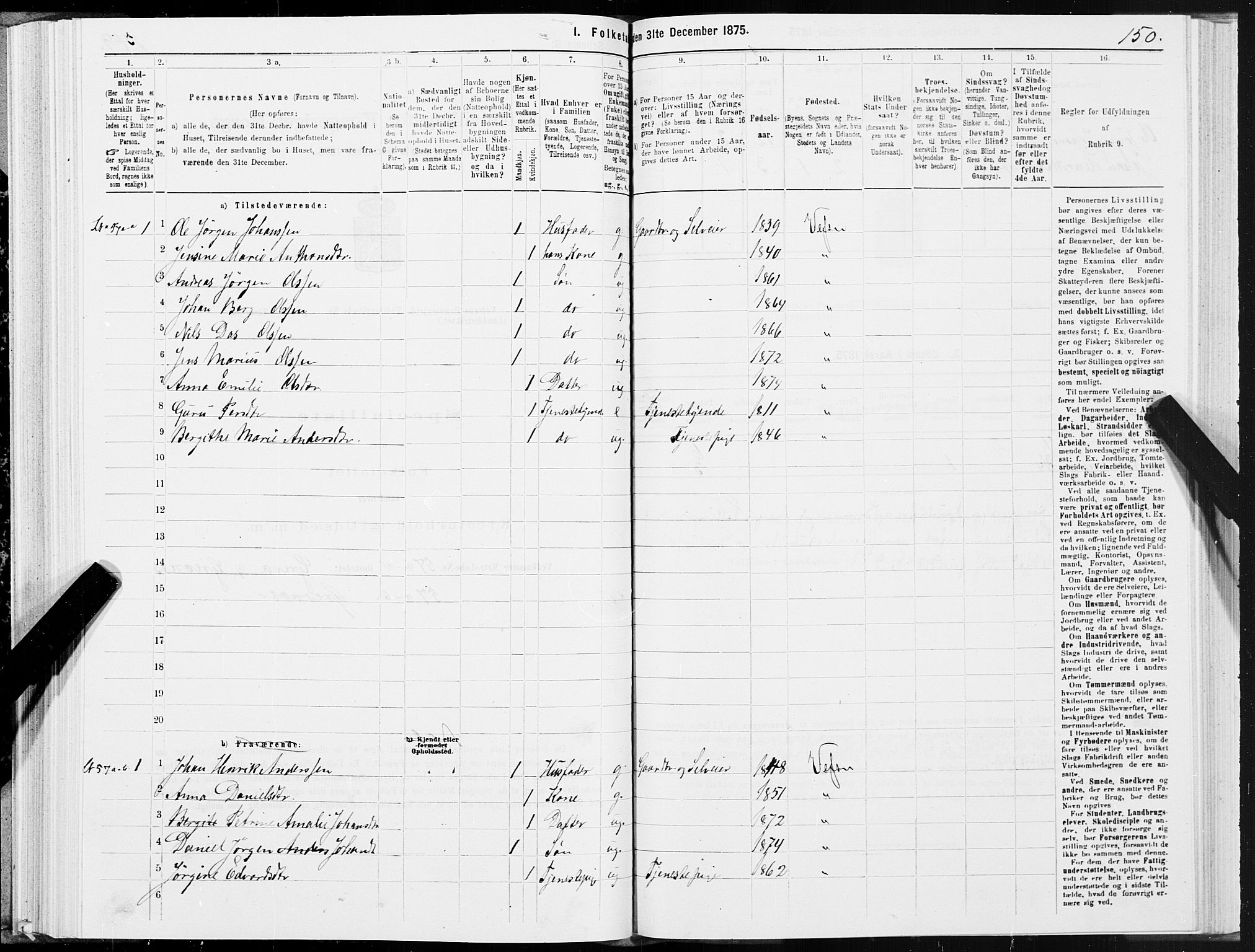 SAT, 1875 census for 1824L Vefsn/Vefsn, 1875, p. 1150